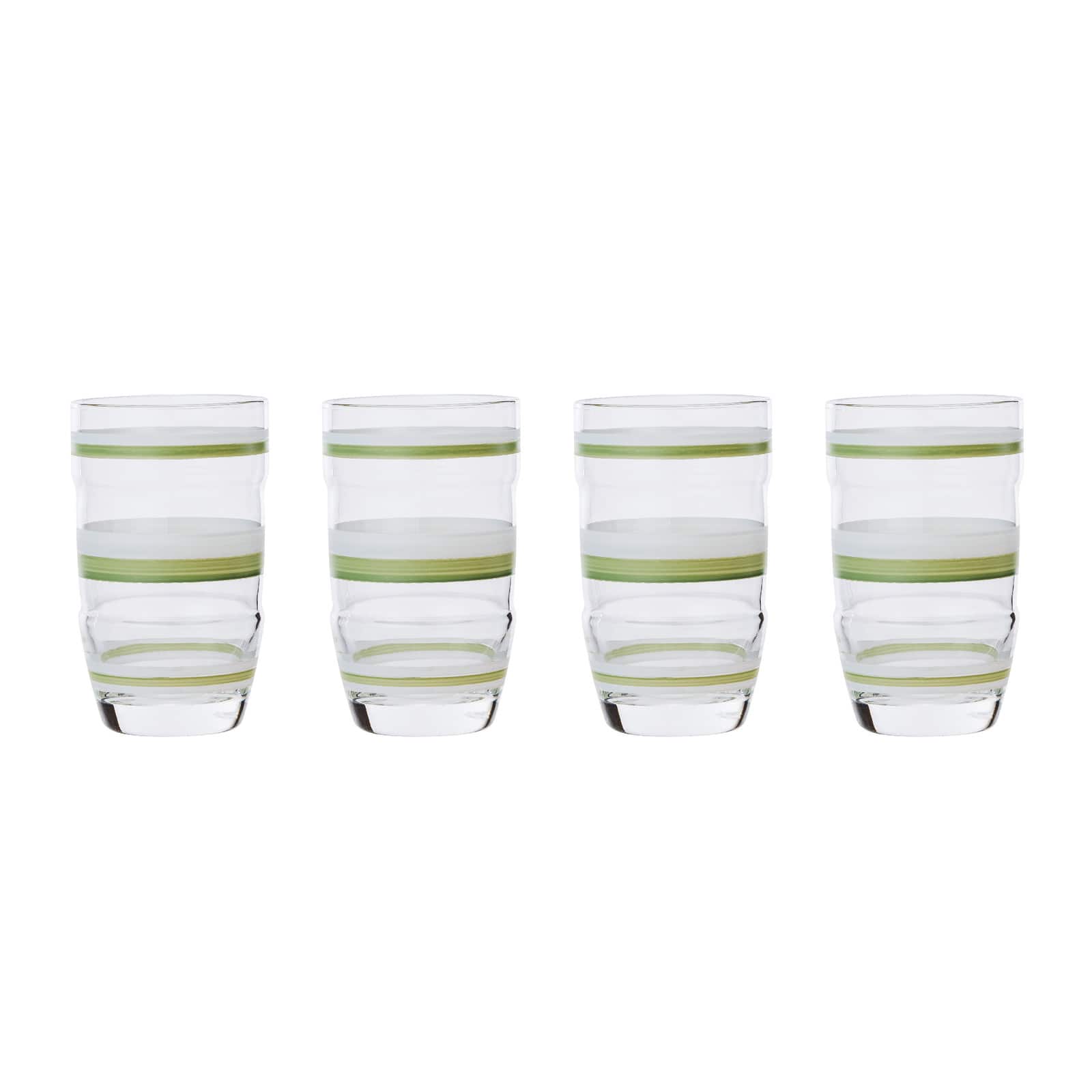 Hello Honey® 5" Green & White Striped Drinking Glass, 4ct.