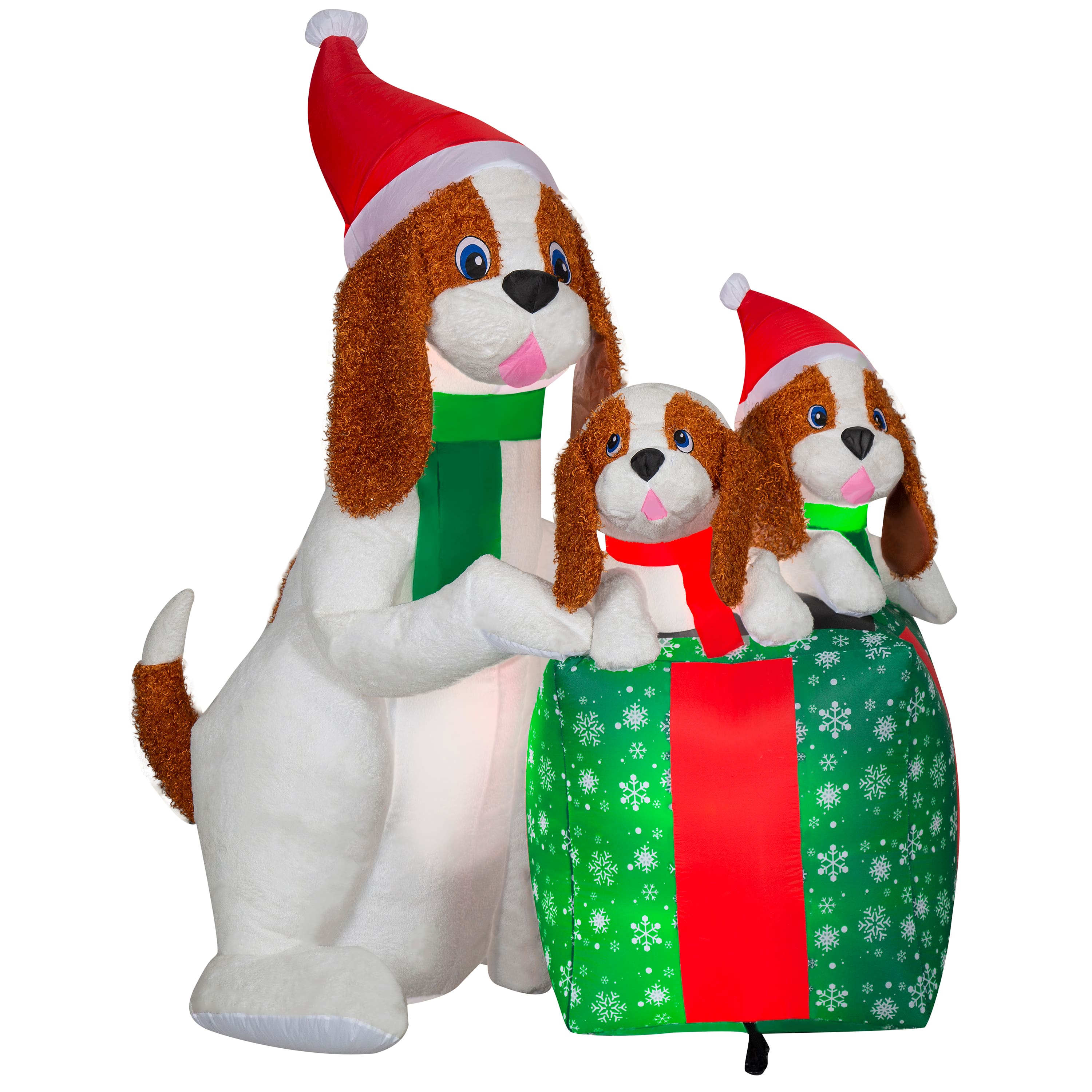 5.5ft. Airblown&#xAE; Inflatable Christmas Dog Family Scene