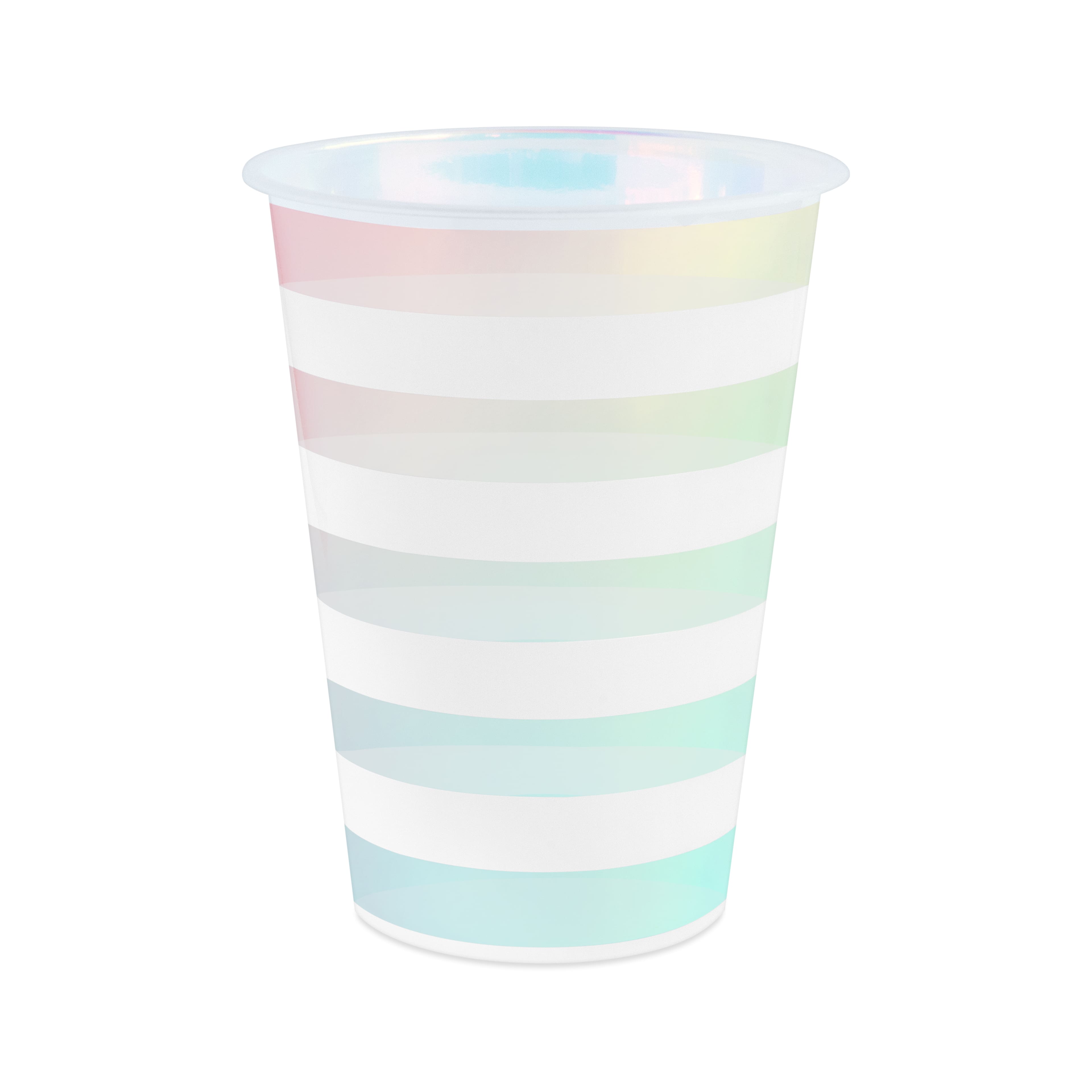 12oz. Iridescent Stripes Plastic Cups by Celebrate It®, 8ct