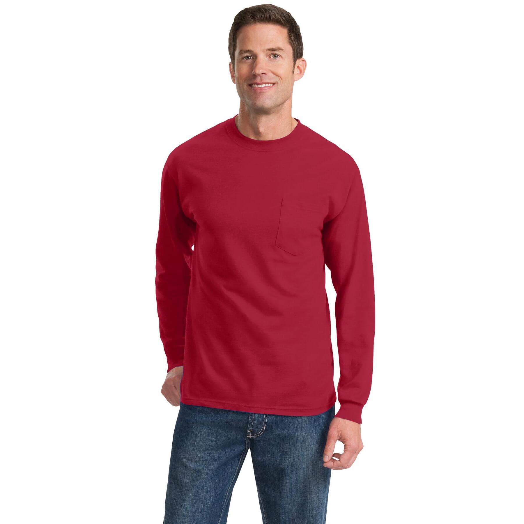 Port & Company® Long Sleeve Essential Pocket T-Shirt