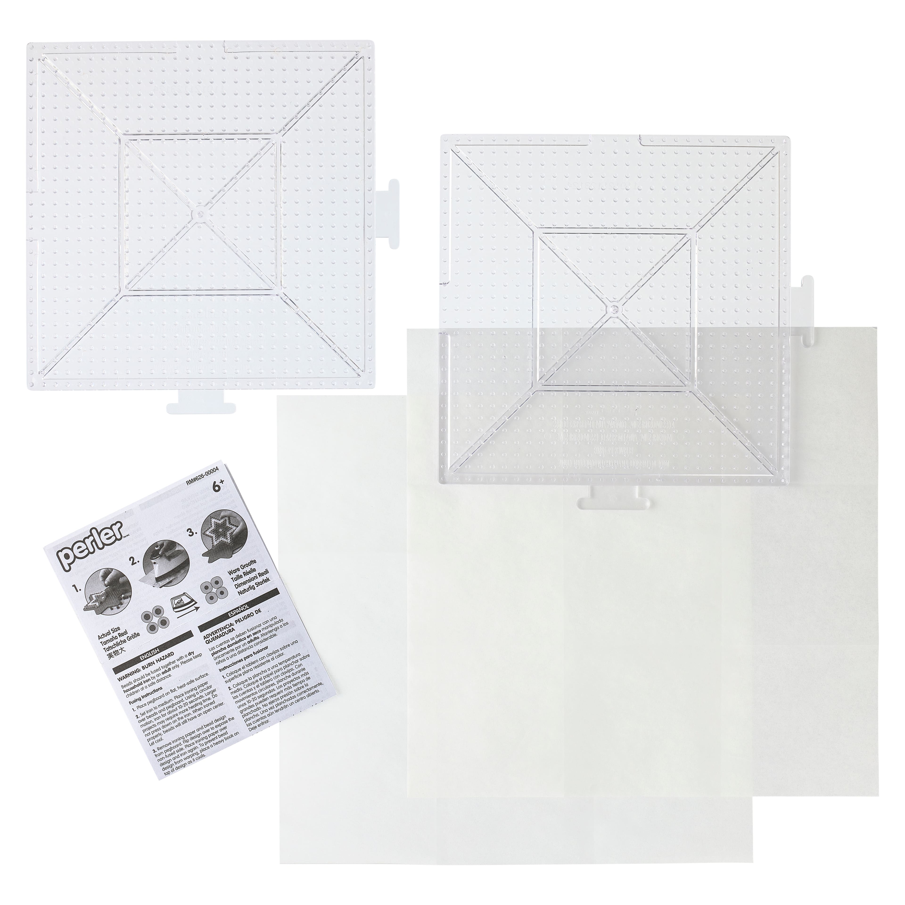 8 Pack: Perler&#xAE; Large Clear Pegboards 