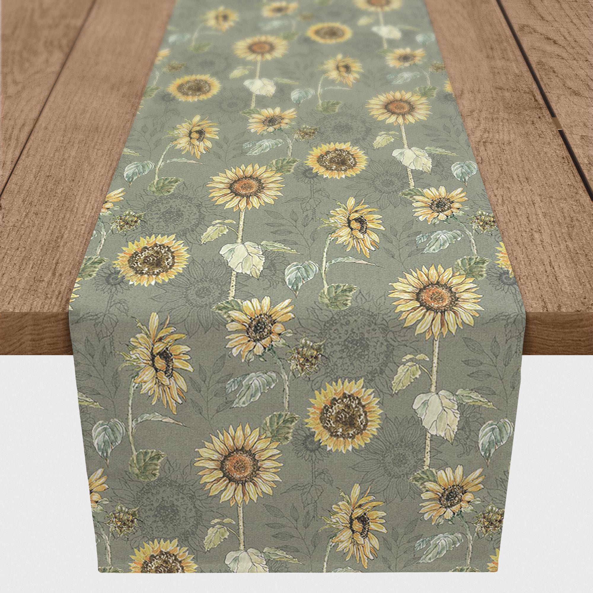 Sunflower Pattern Cotton Twill Runner