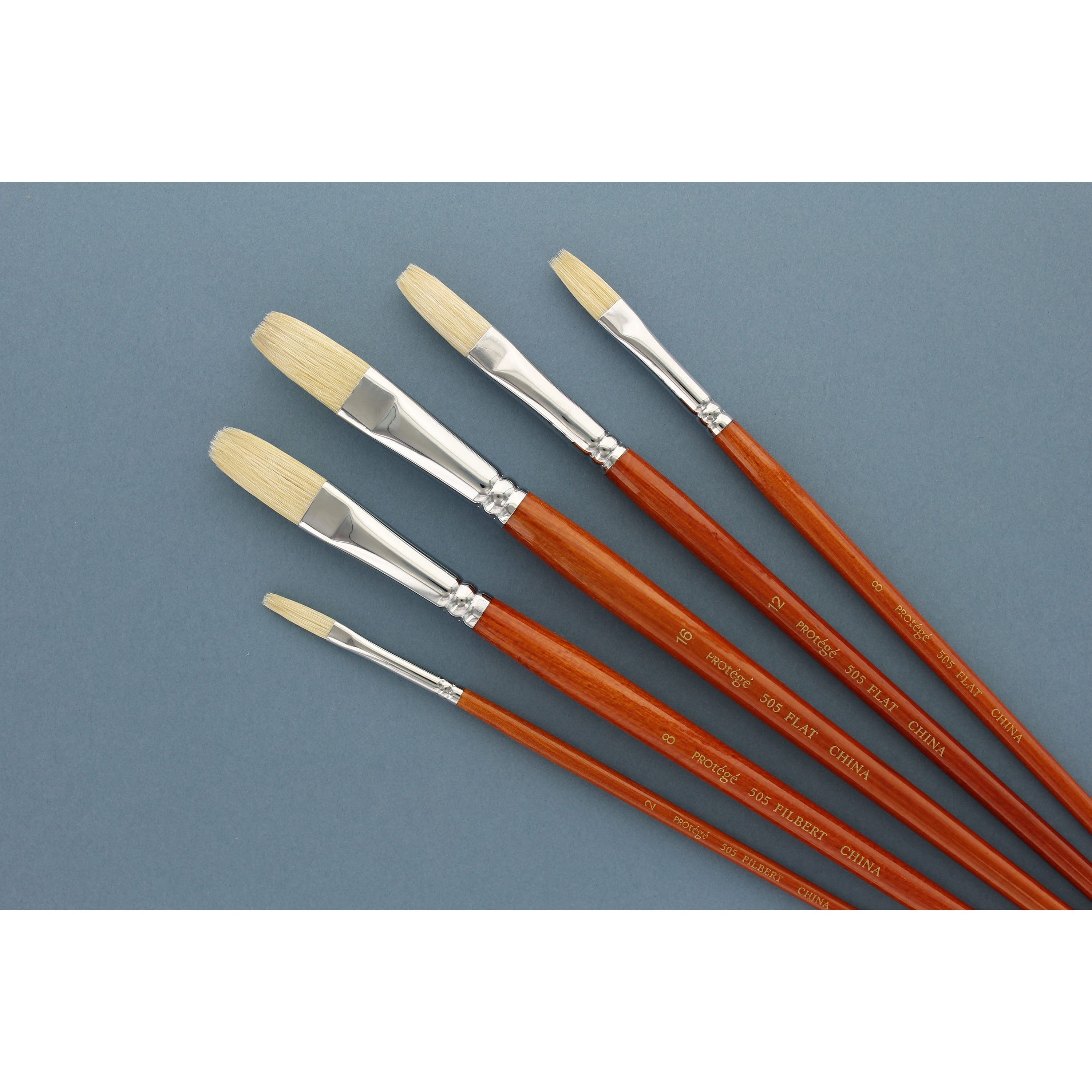 Prot&#xE9;g&#xE9; Hog Bristle Long Handle 5 Piece Brush Set