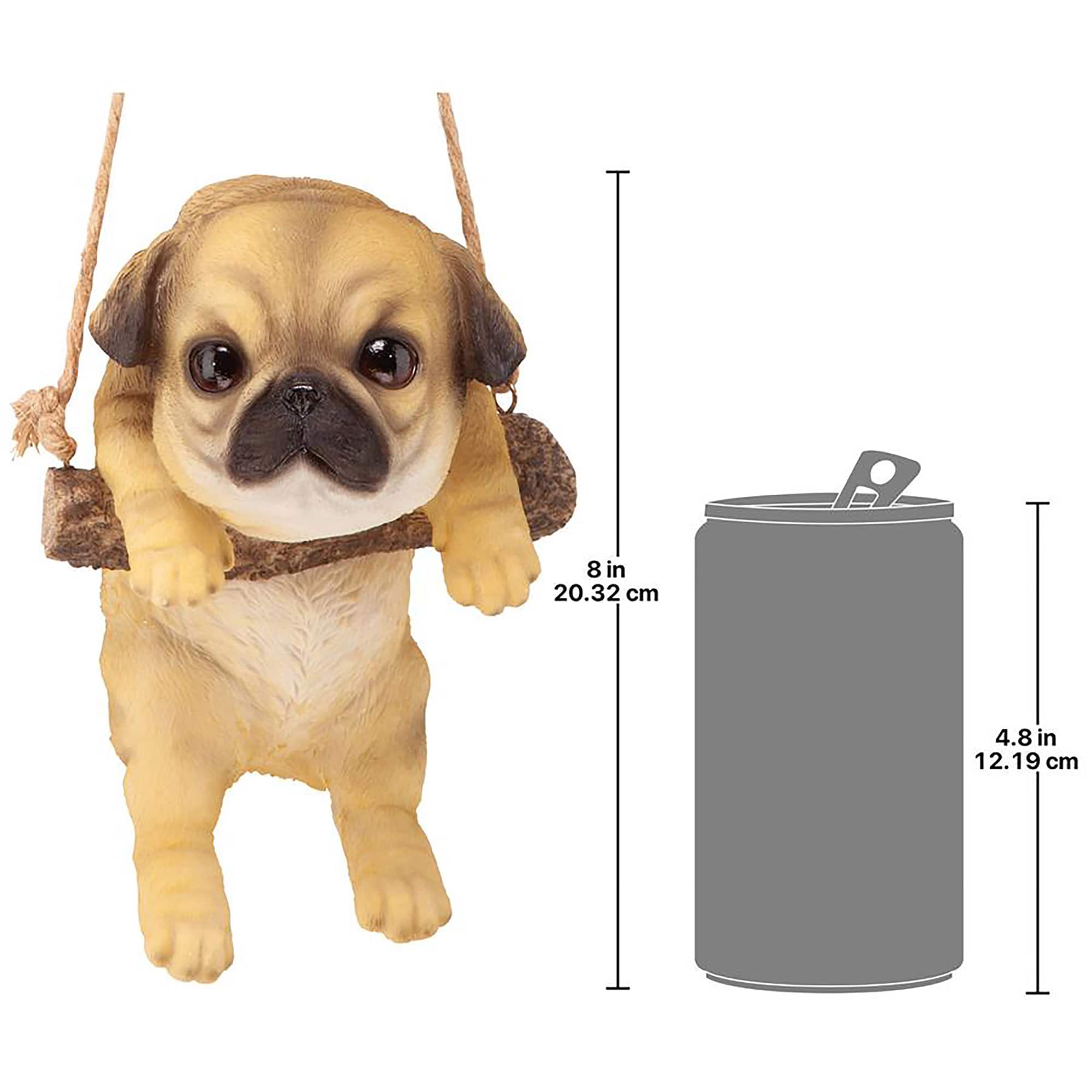 Design Toscano 8&#x22; Pug Puppy on a Perch Hanging Dog Sculpture