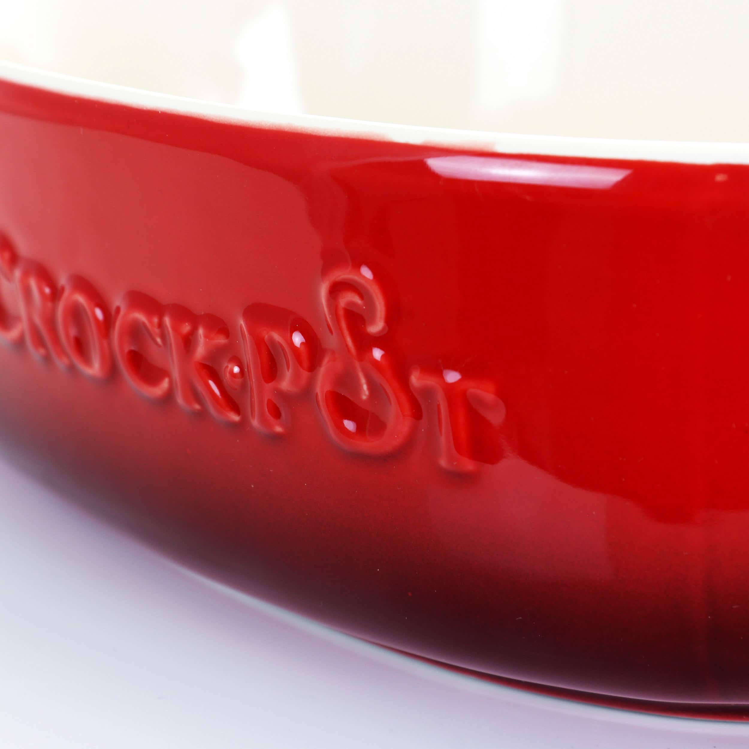 CROCKPOT RED Stoneware Rectangle Bake Pan 10  2deep for sale