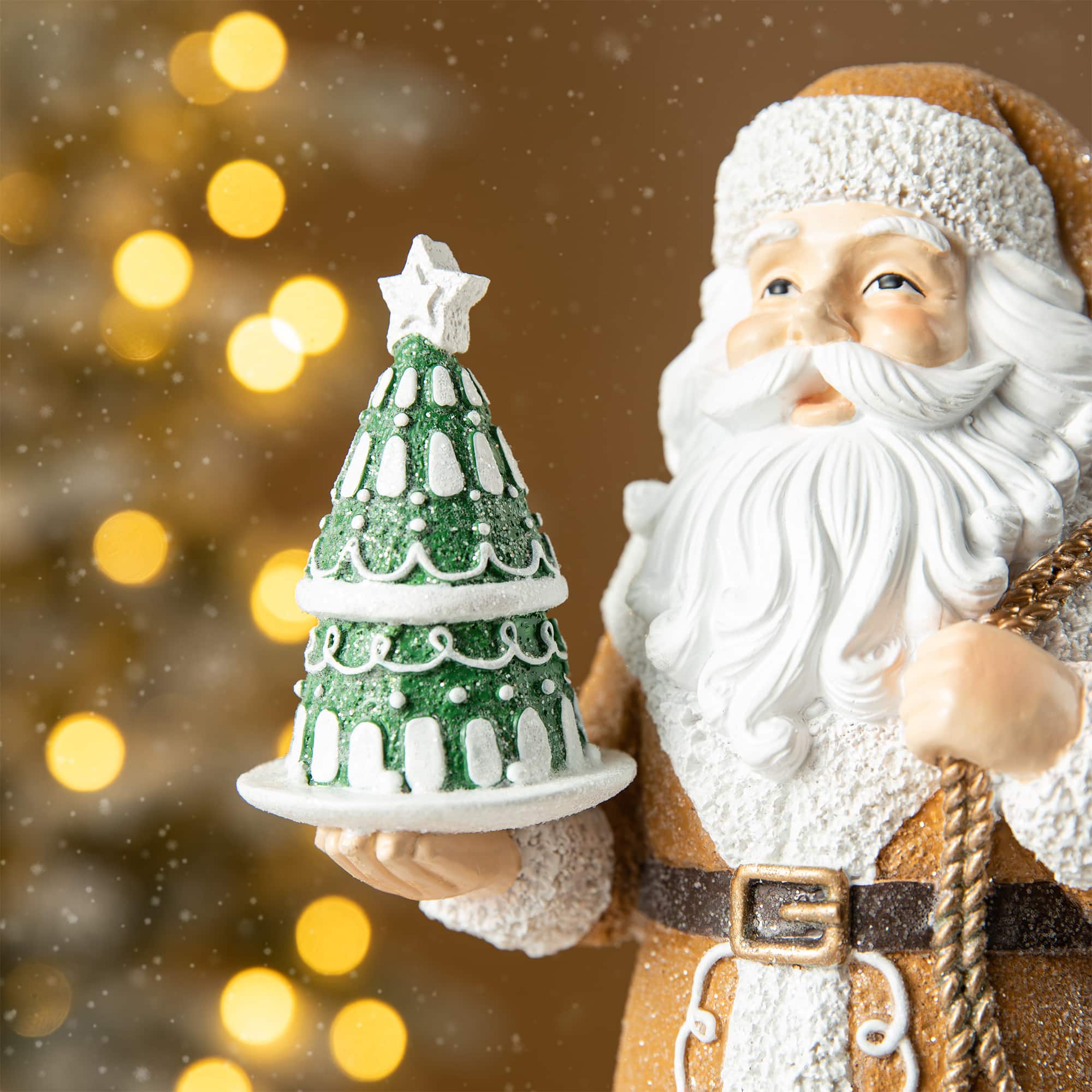 Glitzhome® 11.5" Gingerbread Santa Table Décor