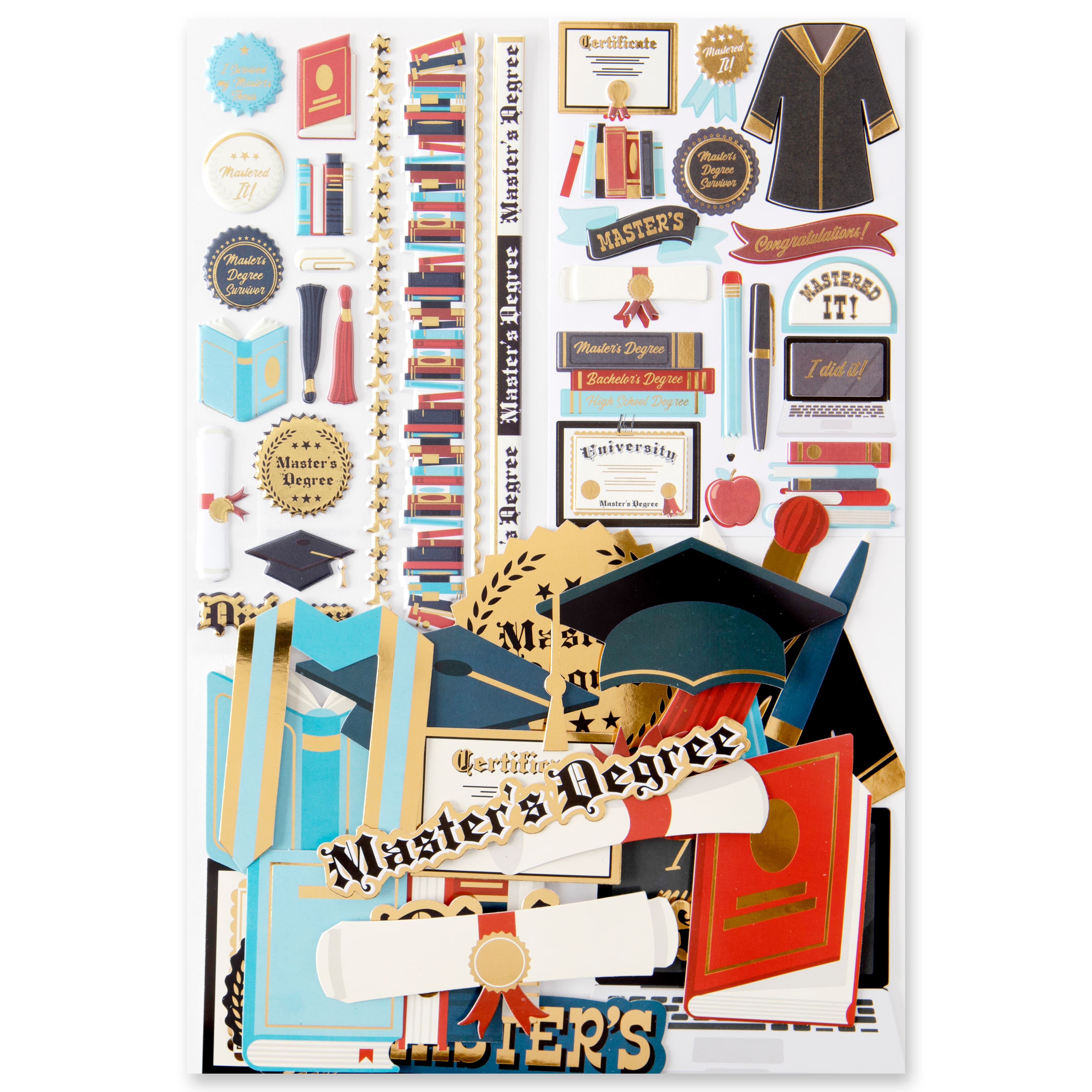 12 Pack: Master&#x27;s Graduation Sticker Flip Pack by Recollections&#x2122;