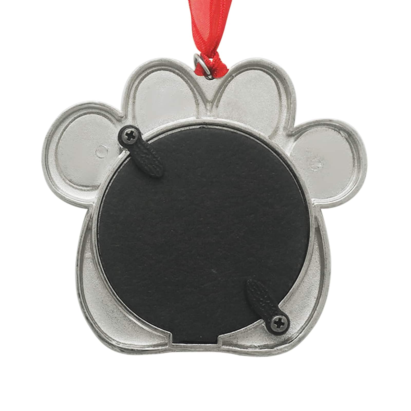 2&#x22; x 2&#x22; Silver &#x26; Red Paw 2025 Metal Ornament Frame by Studio D&#xE9;cor&#xAE;