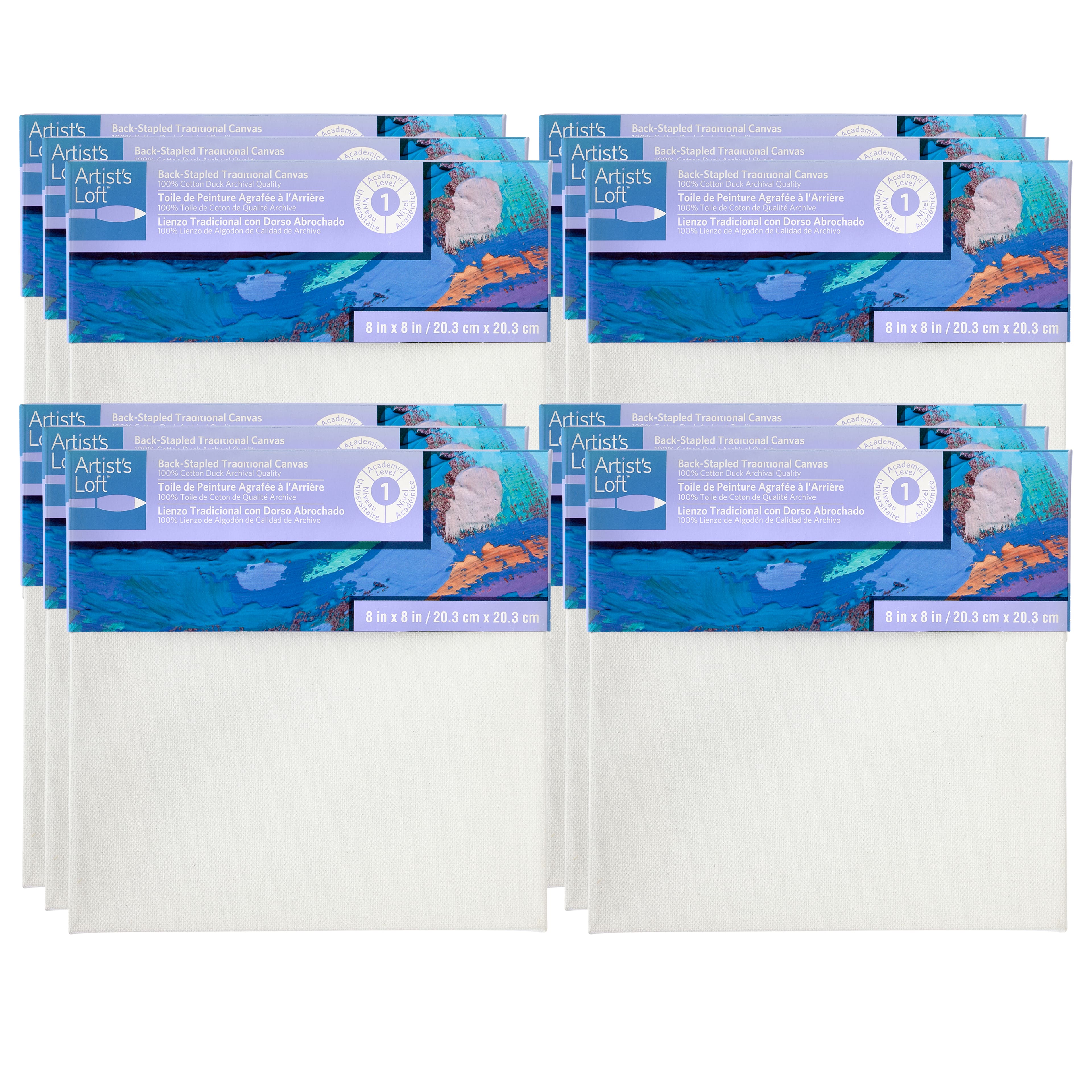 12 Pack: Level 1 Back Stapled Traditional Canvas by Artist's Loft™