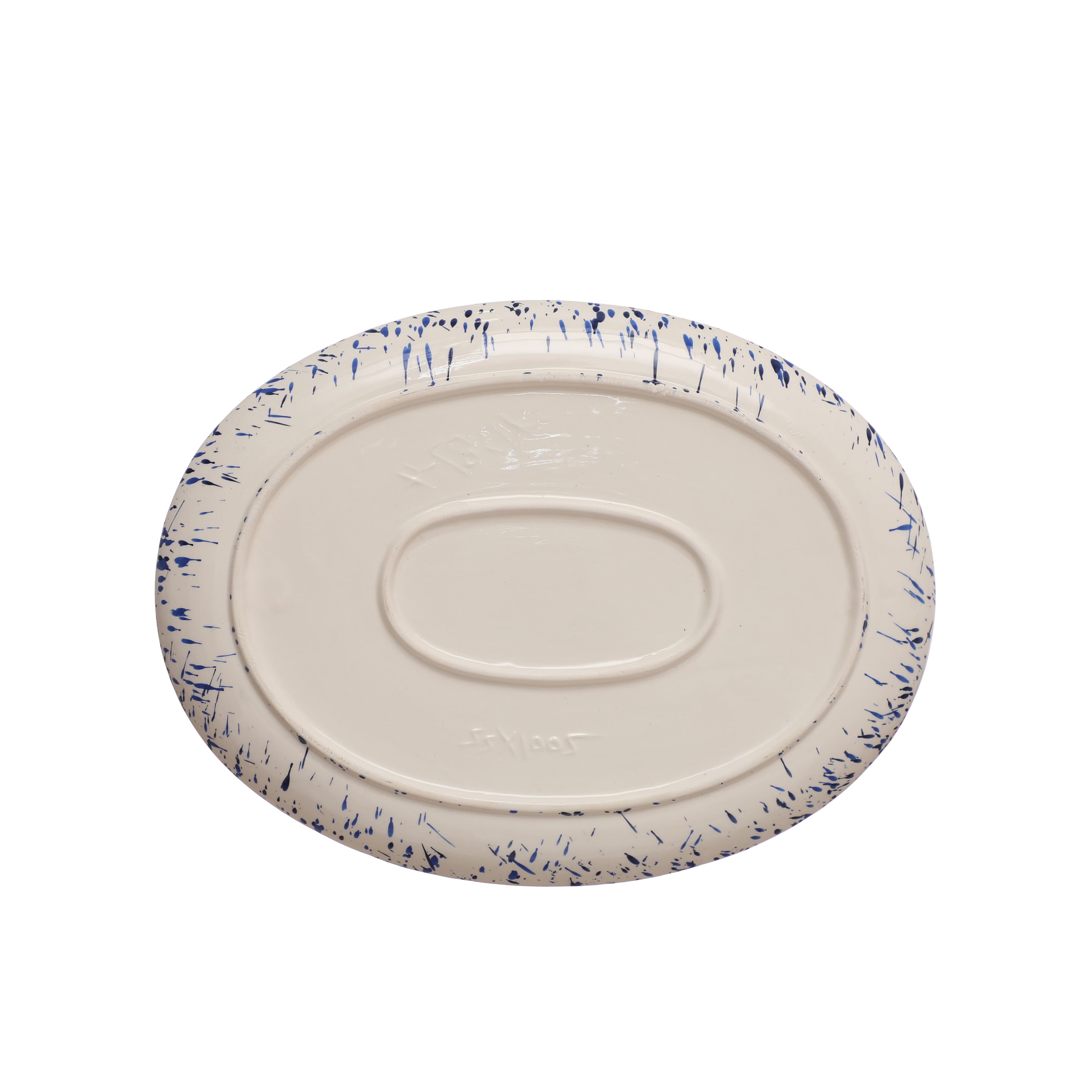 12&#x22; Blue &#x26; White Splattered Platter by Ashland&#xAE;