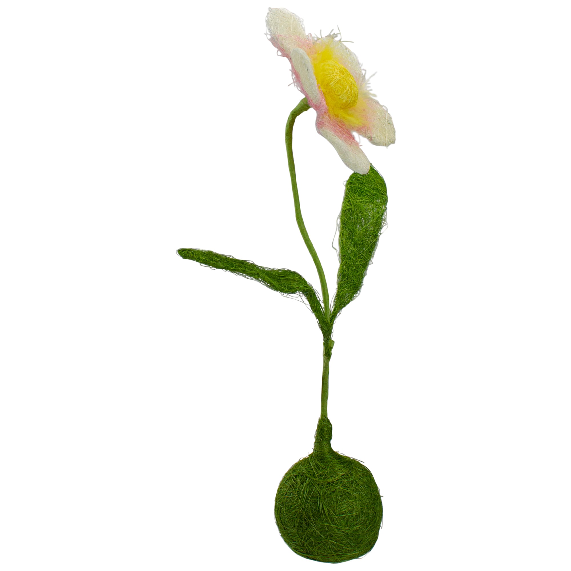 19" Green, Yellow & Pink Spring Floral Tabletop Decoration