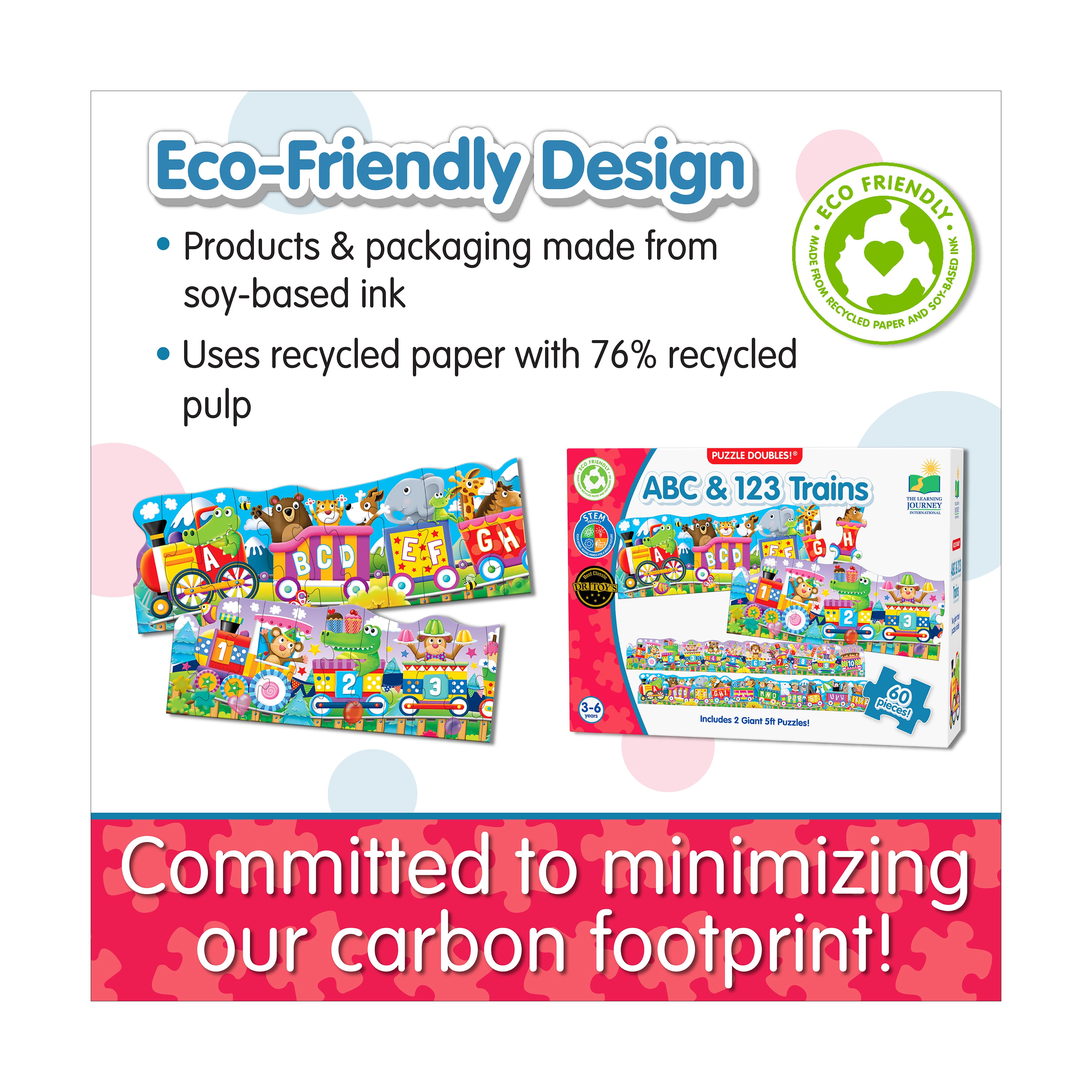 Puzzle Doubles! - ABC & 123 Trains: 60 Pcs