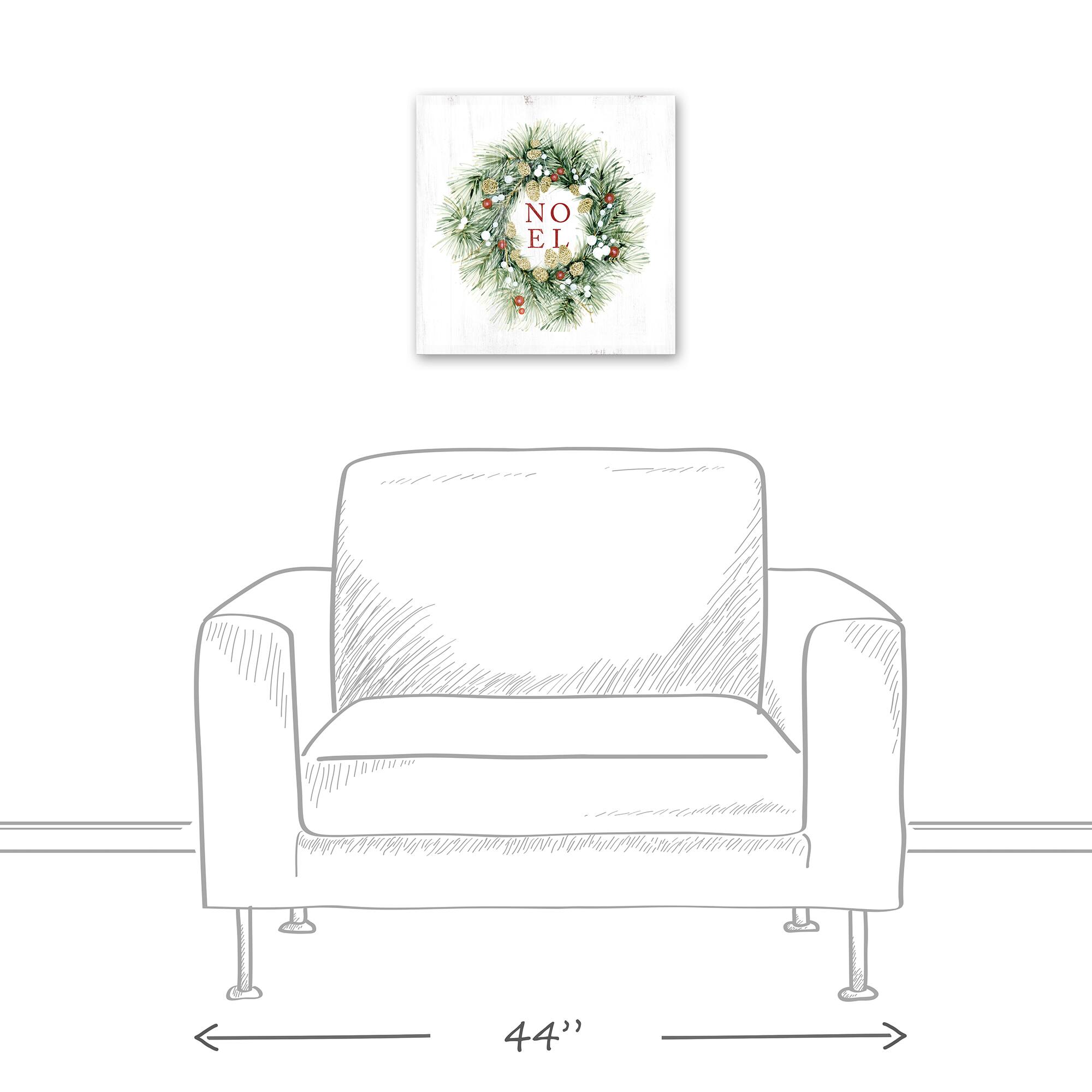 Christmas Wreath Noel Canvas Wall Art