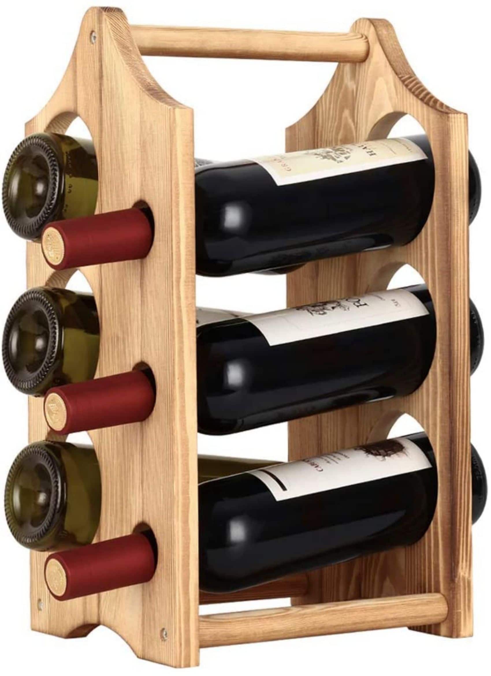 NEX™ 16" Rustic Countertop 6-Bottle Wood Wine Rack