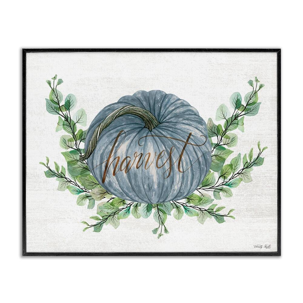 Stupell Industries Blue Harvest Pumpkin Framed Giclee Art