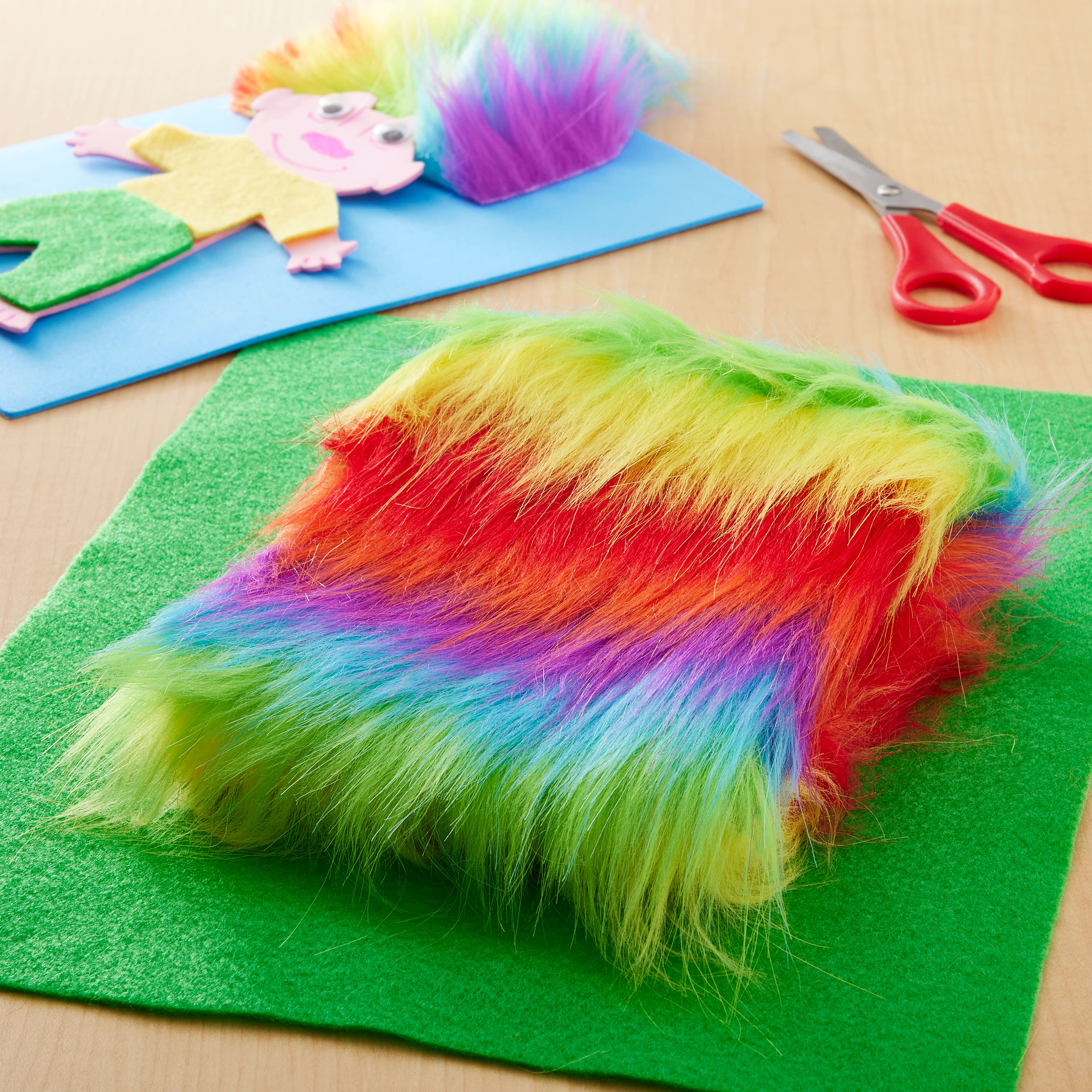 12 Pack: Rainbow Craft Faux Fur by Creatology&#x2122;