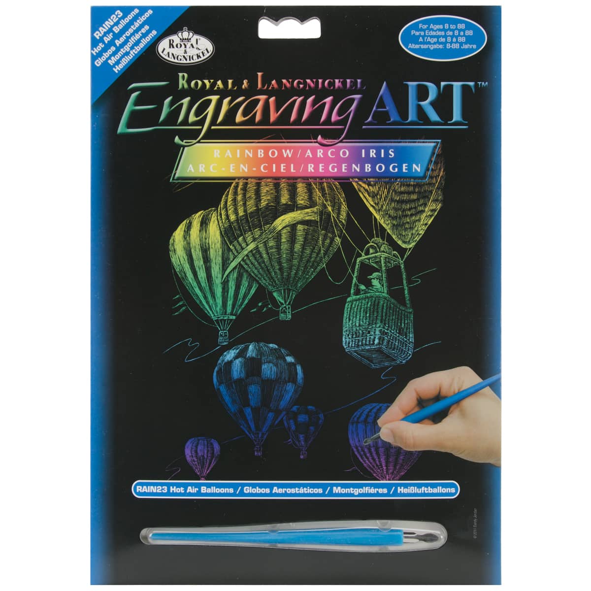 Royal &#x26; Langnickel&#xAE; Engraving Art&#x2122; Hot Air Balloons Rainbow Foil Kit