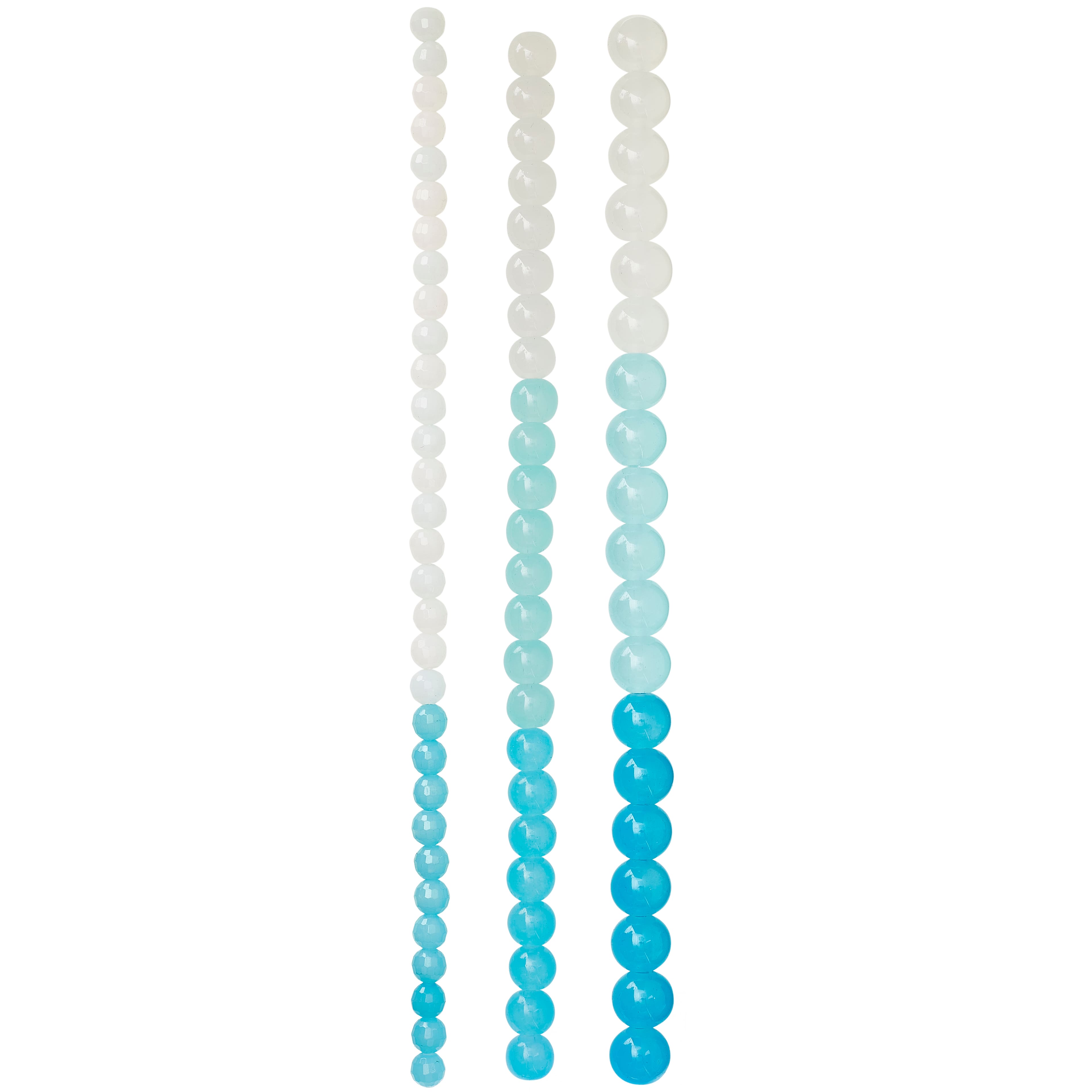 Aqua Ombre Glass Round Beads by Bead Landing&#x2122;