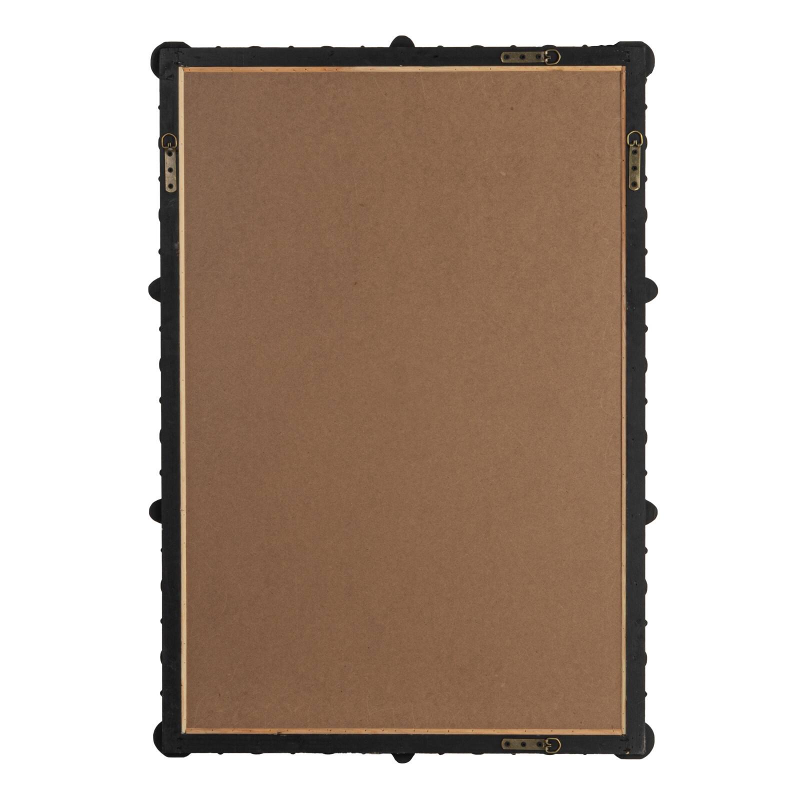 Hello Honey&#xAE; 30.75&#x22; x 44&#x22; Black Chic Wood Beaded Dowel Frame Mirror