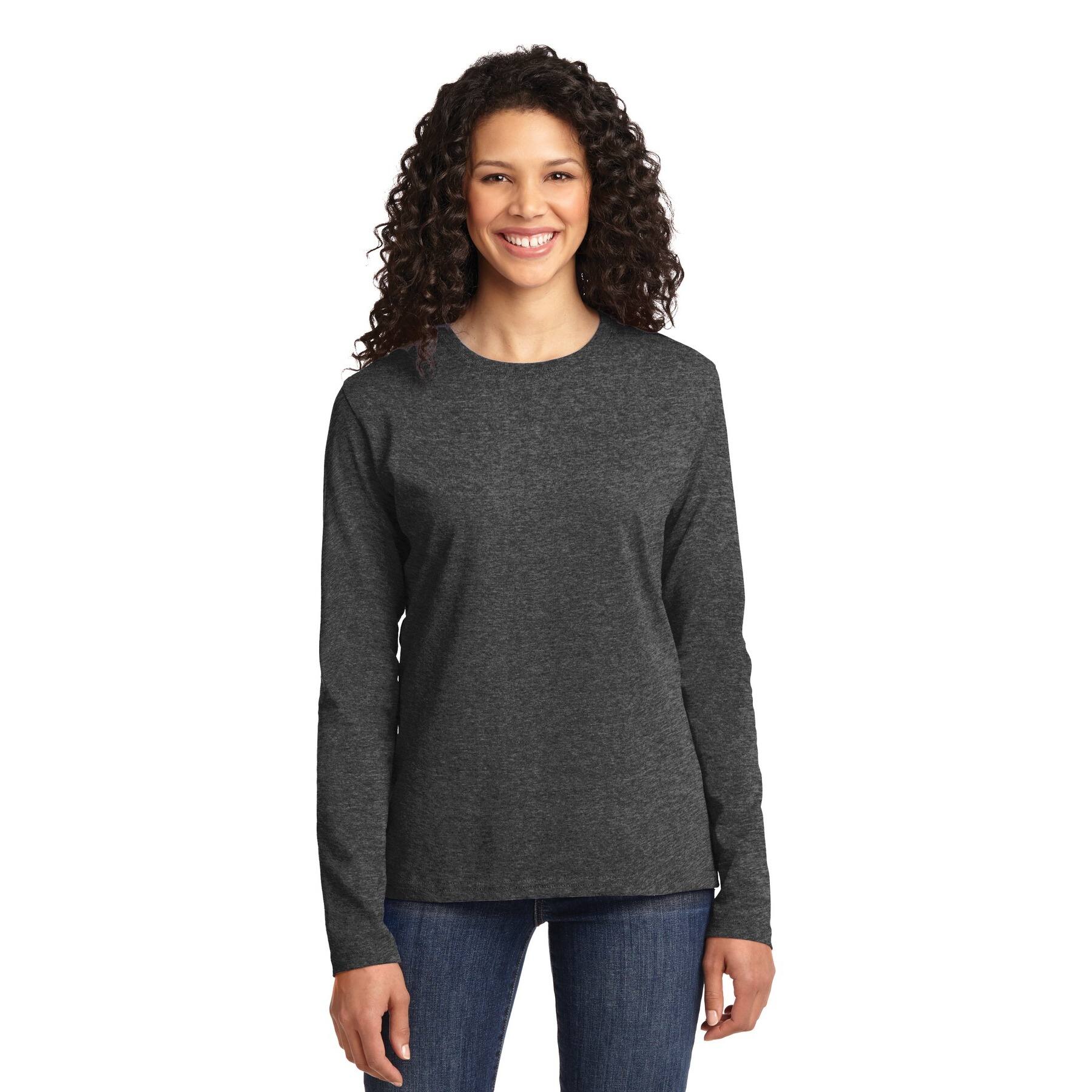 Port & Company® Core Cotton Neutrals Long Sleeve Ladies T-Shirt