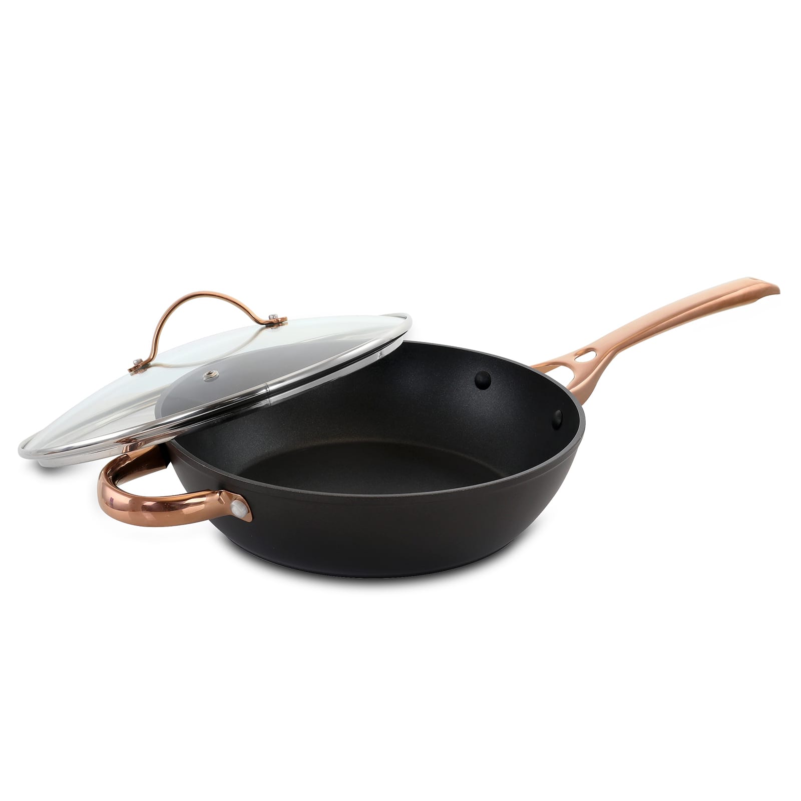 Oster Allsberg 3.5qt. Aluminum Sauté Pan With Lid Set & Bronze Handles