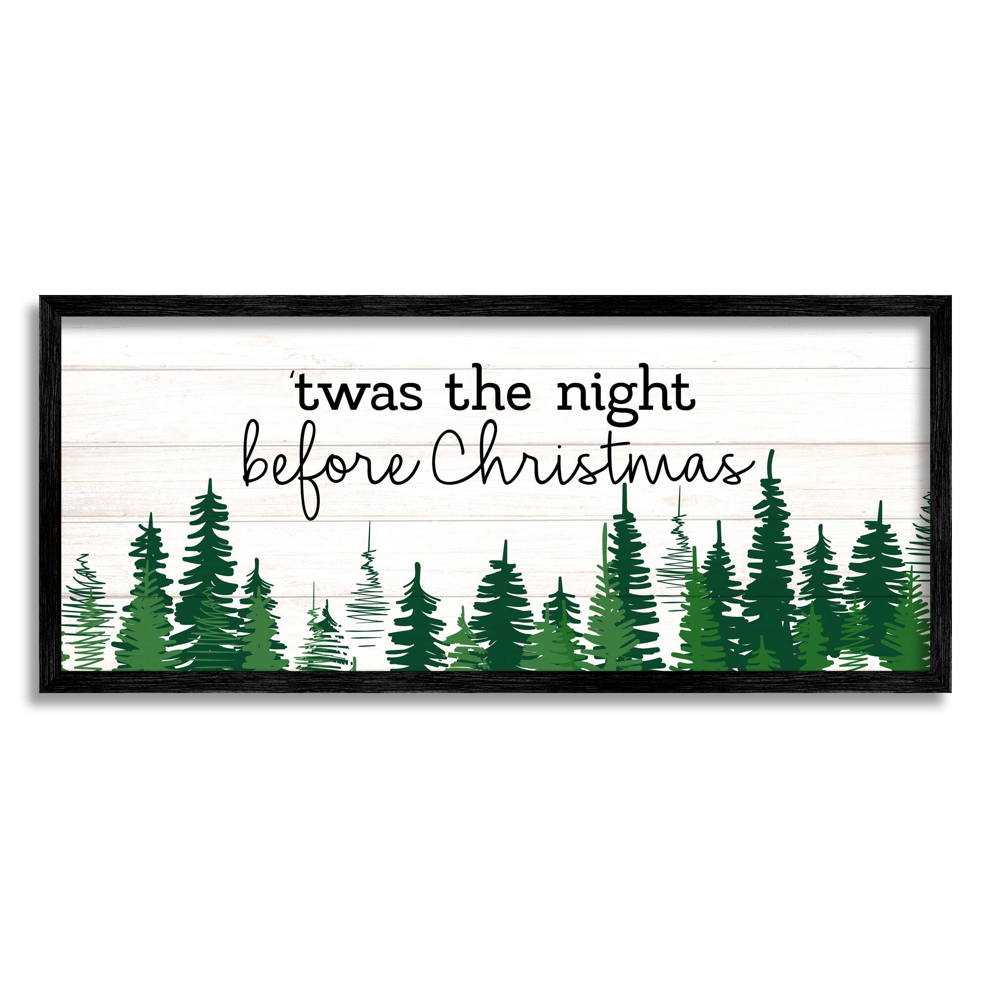 Stupell Industries Night Before Christmas Trees Framed Giclée Art