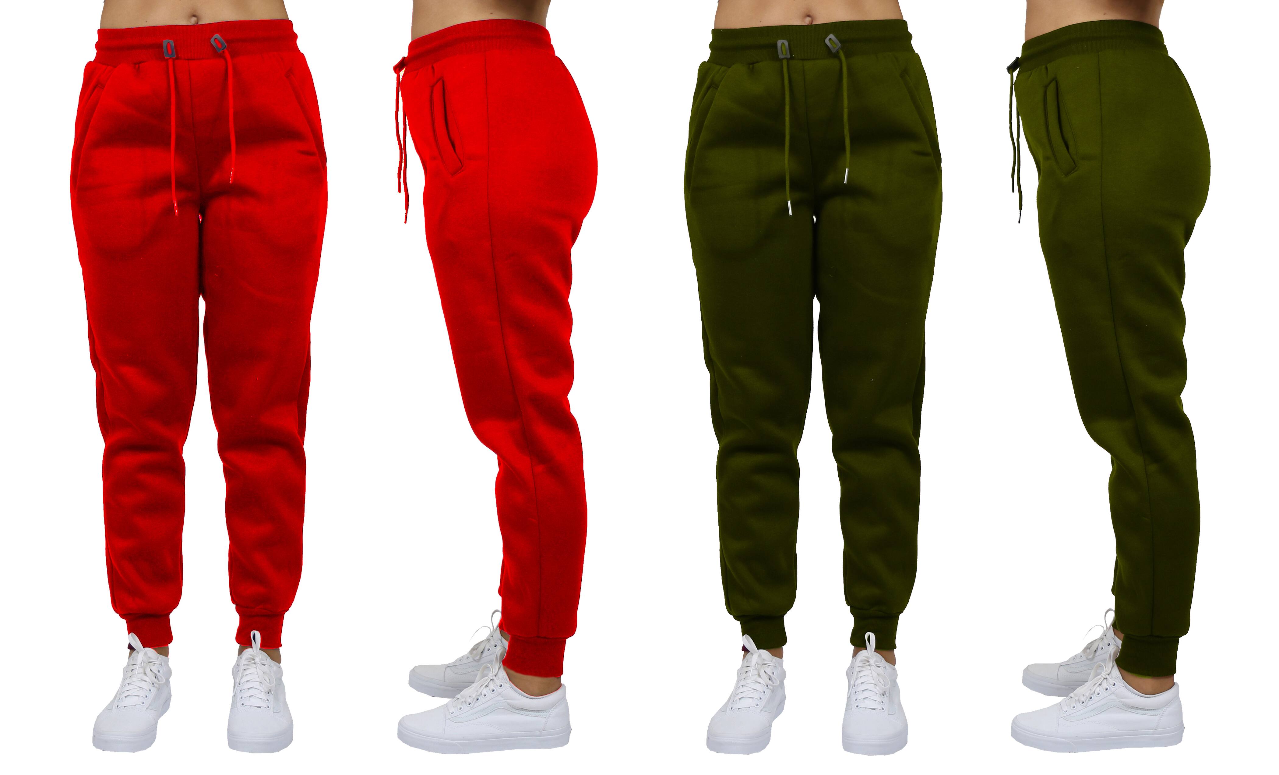 Galaxy by Harvic Women's Relaxed Fit Fleece-Lined Jogger Sweatpants 2 Pack