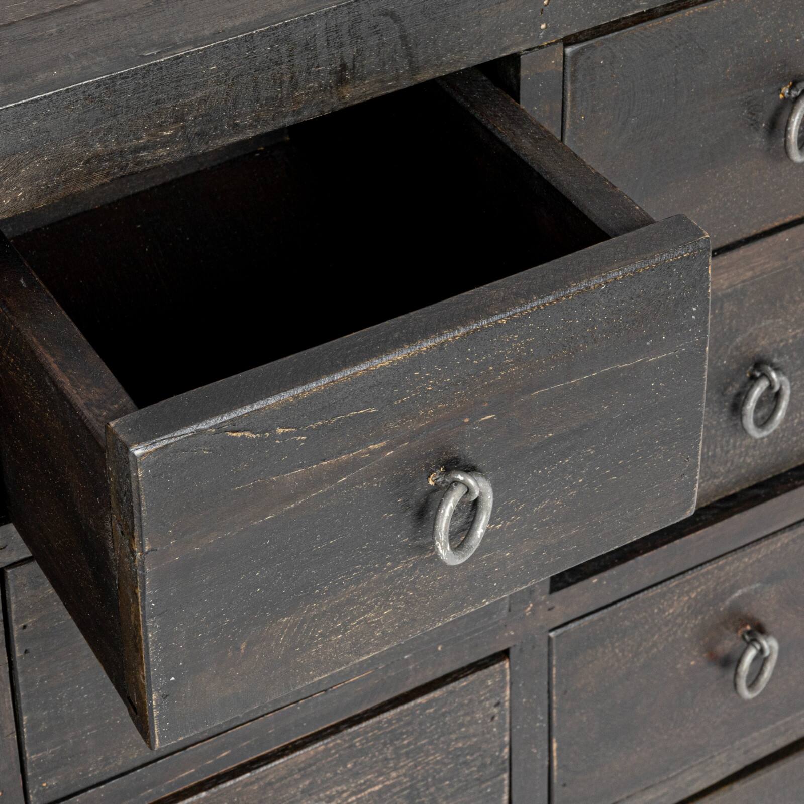 Hello Honey&#xAE; Black Antique Apothecary 15-Drawer Cabinet Storage