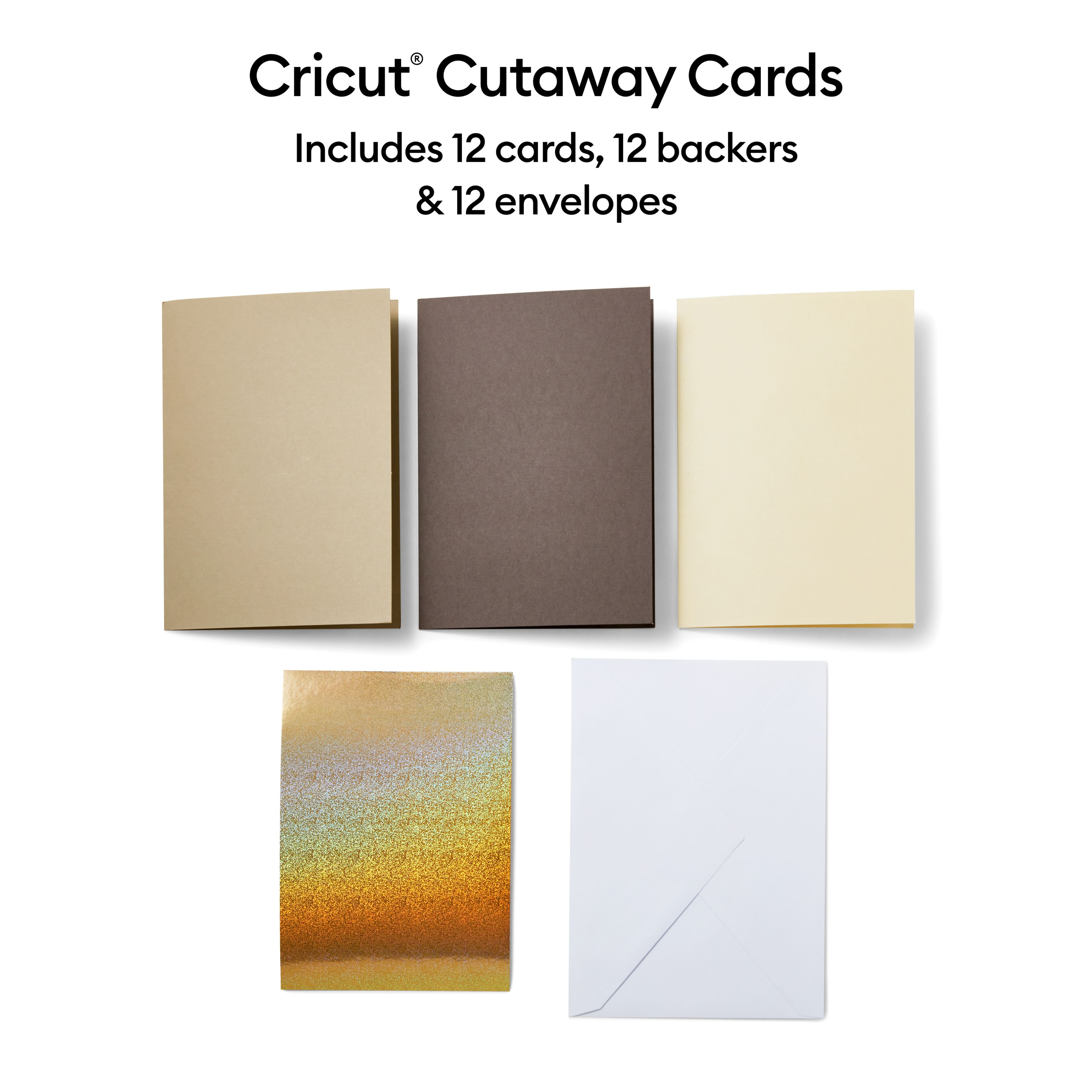 Cricut&#xAE; R40 Cutaway Cards, Neutrals Sampler