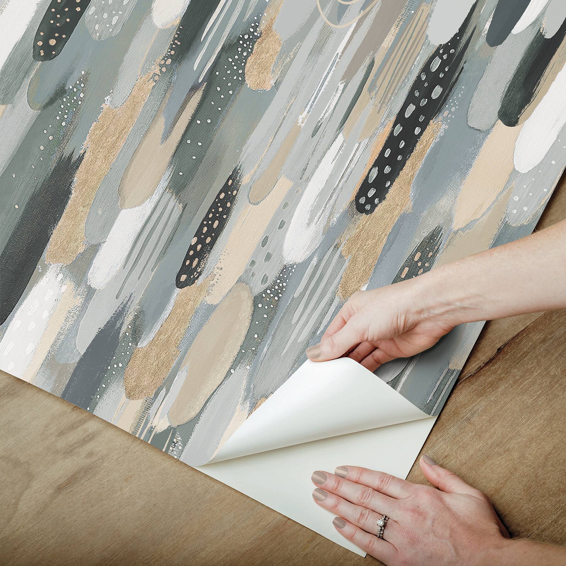 RoomMates Neutral Brushstroke Peel & Stick Wallpaper