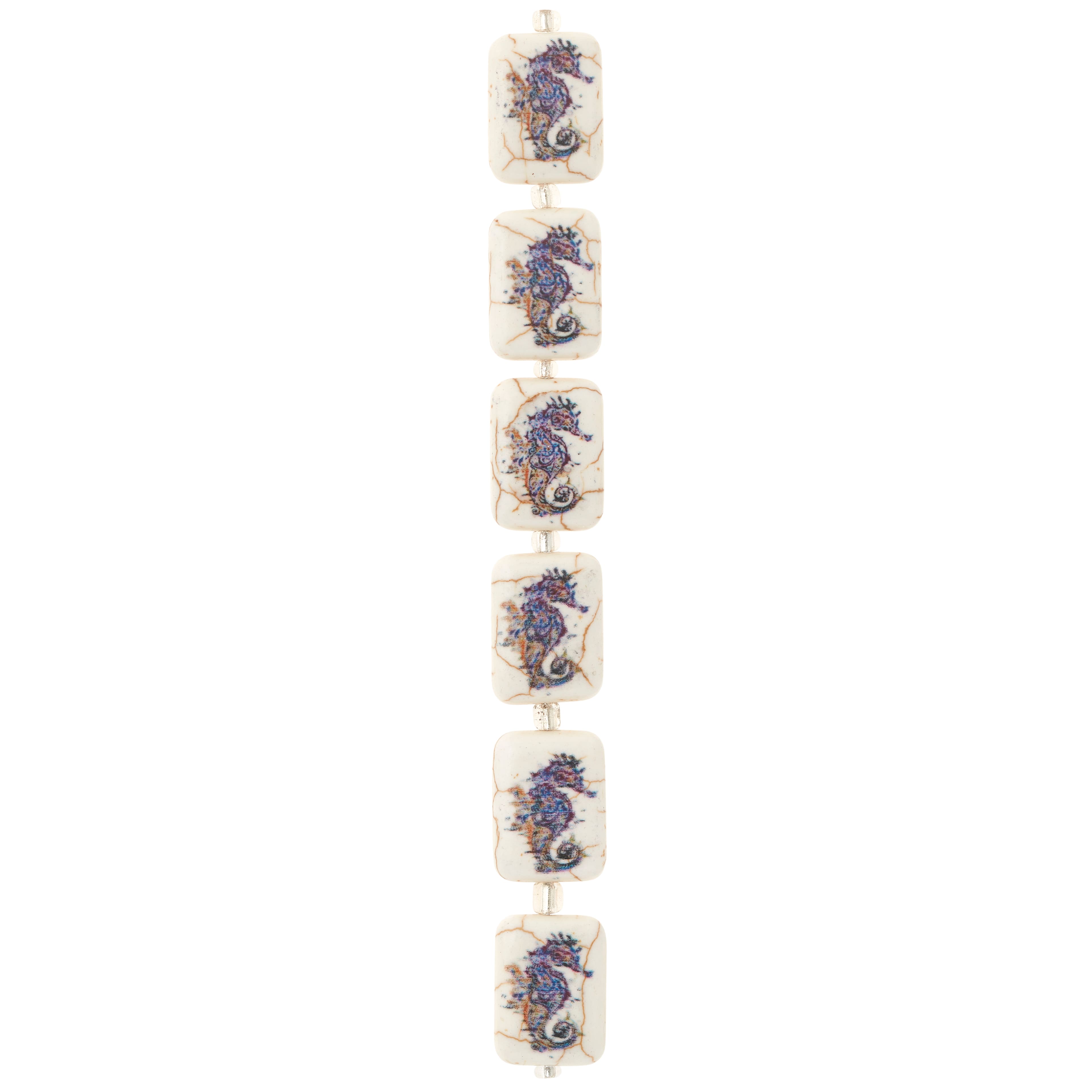 Seahorse Print Stone Beads, 20mm by Bead Landing&#x2122;