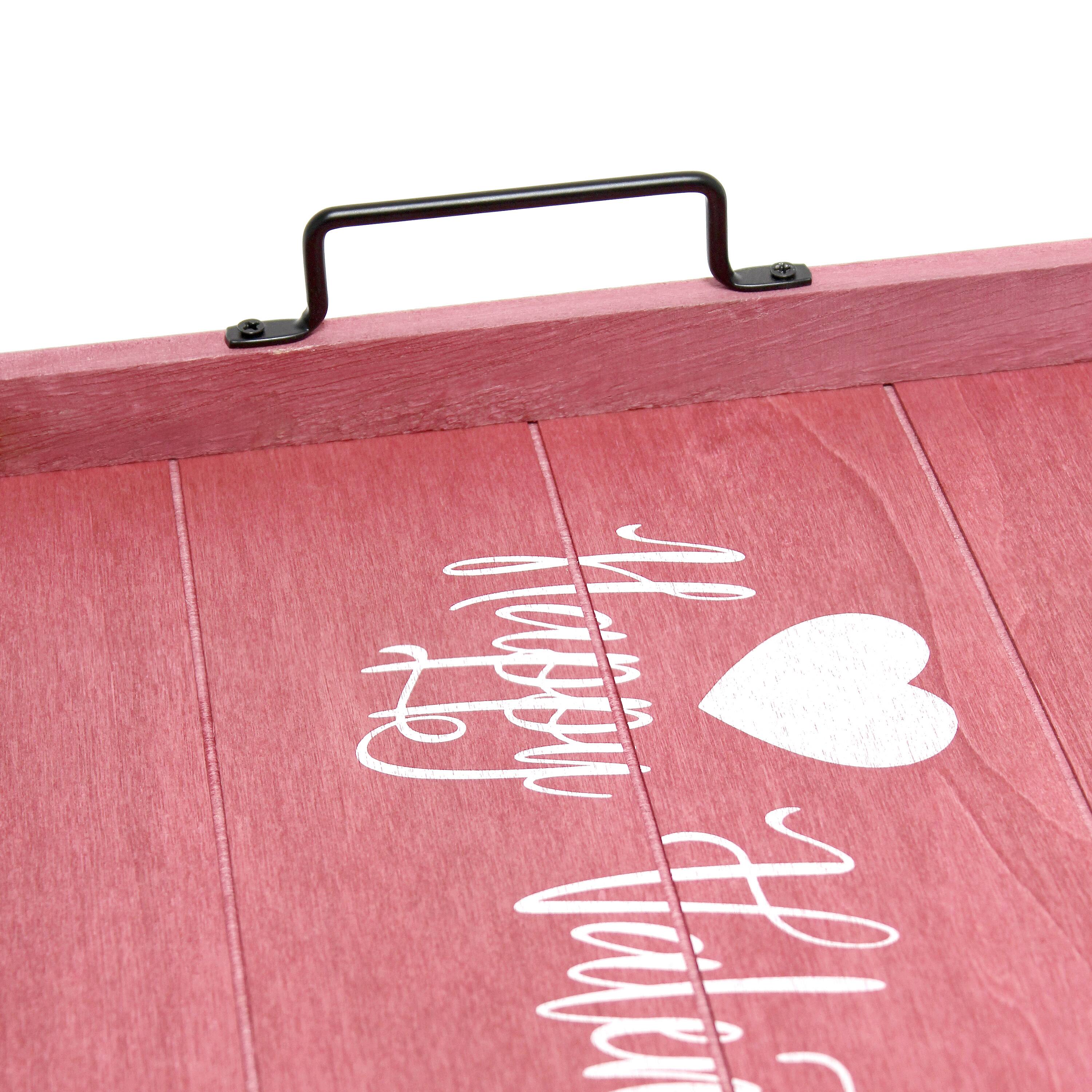 Elegant Designs™ 15.5" Happy Valentine's Day Serving Tray with Handles