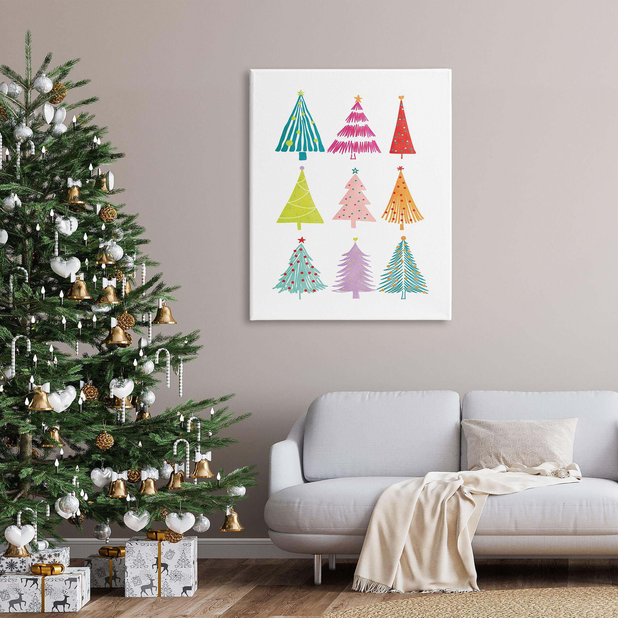 Stupell Industries Varied Fun Christmas Trees Canvas Wall Art