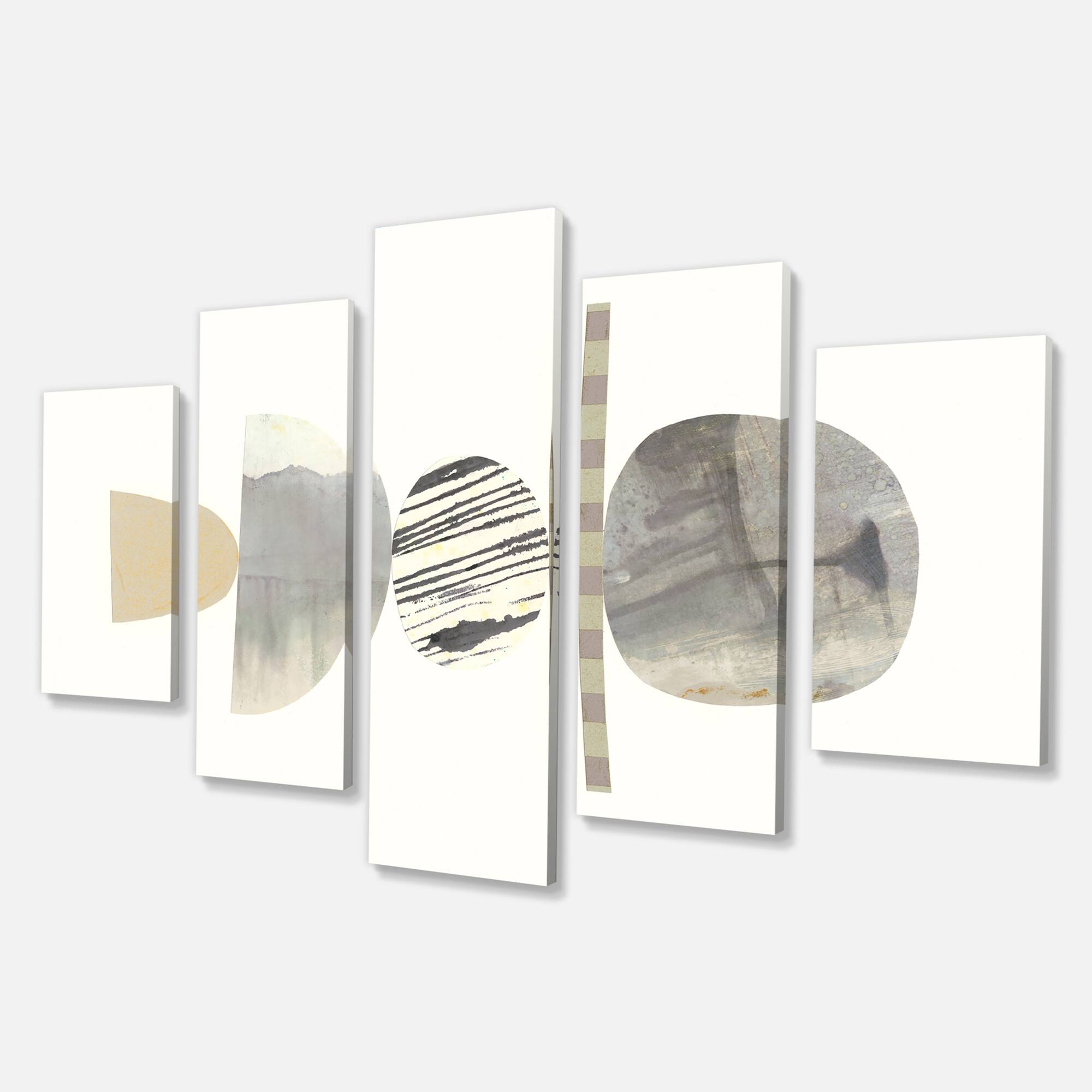 Designart - Geometric Balance Neutral I - Shabby Chic Canvas Art