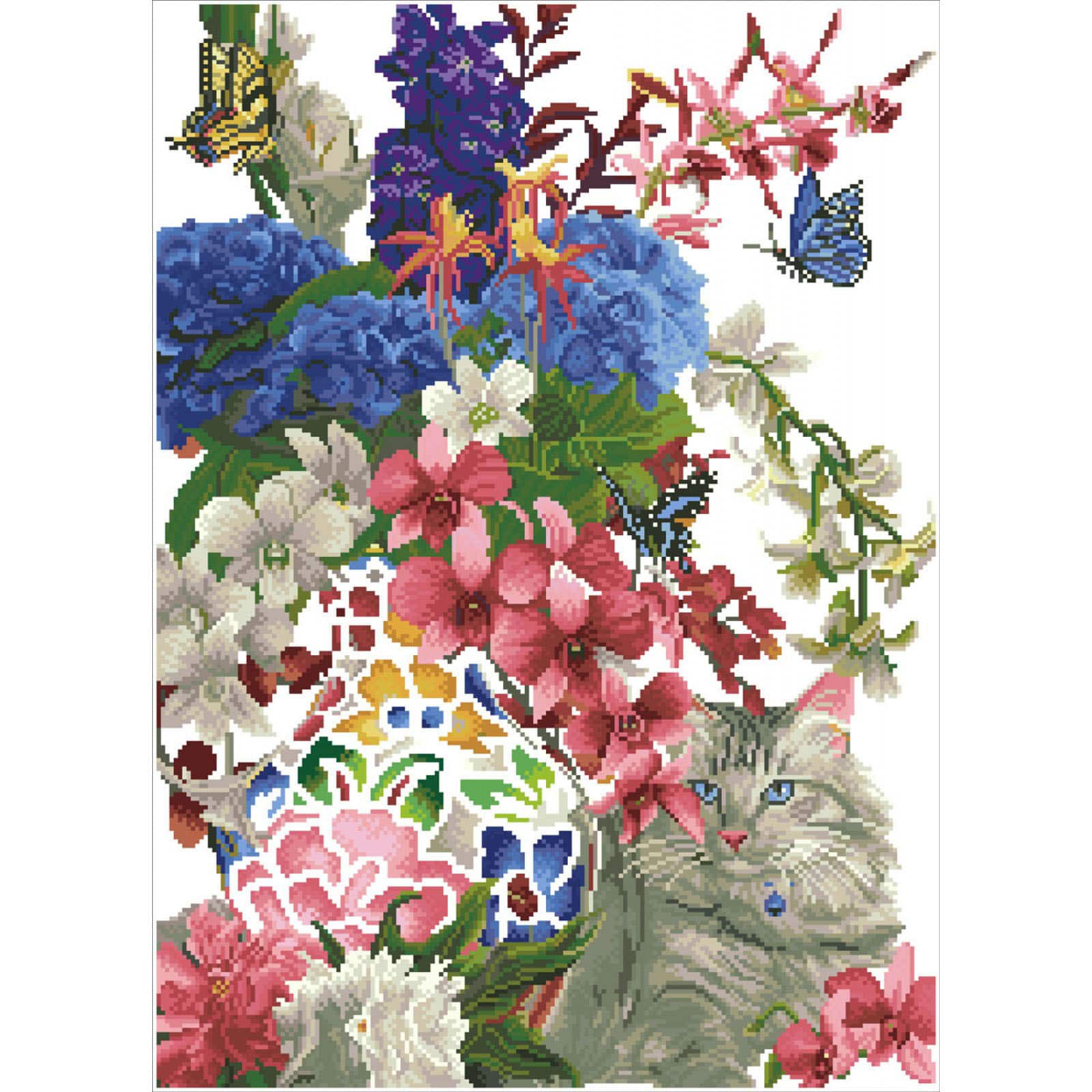 Diamond Dotz® Advanced Gilded Cat & Flowers Diamond Painting Kit
