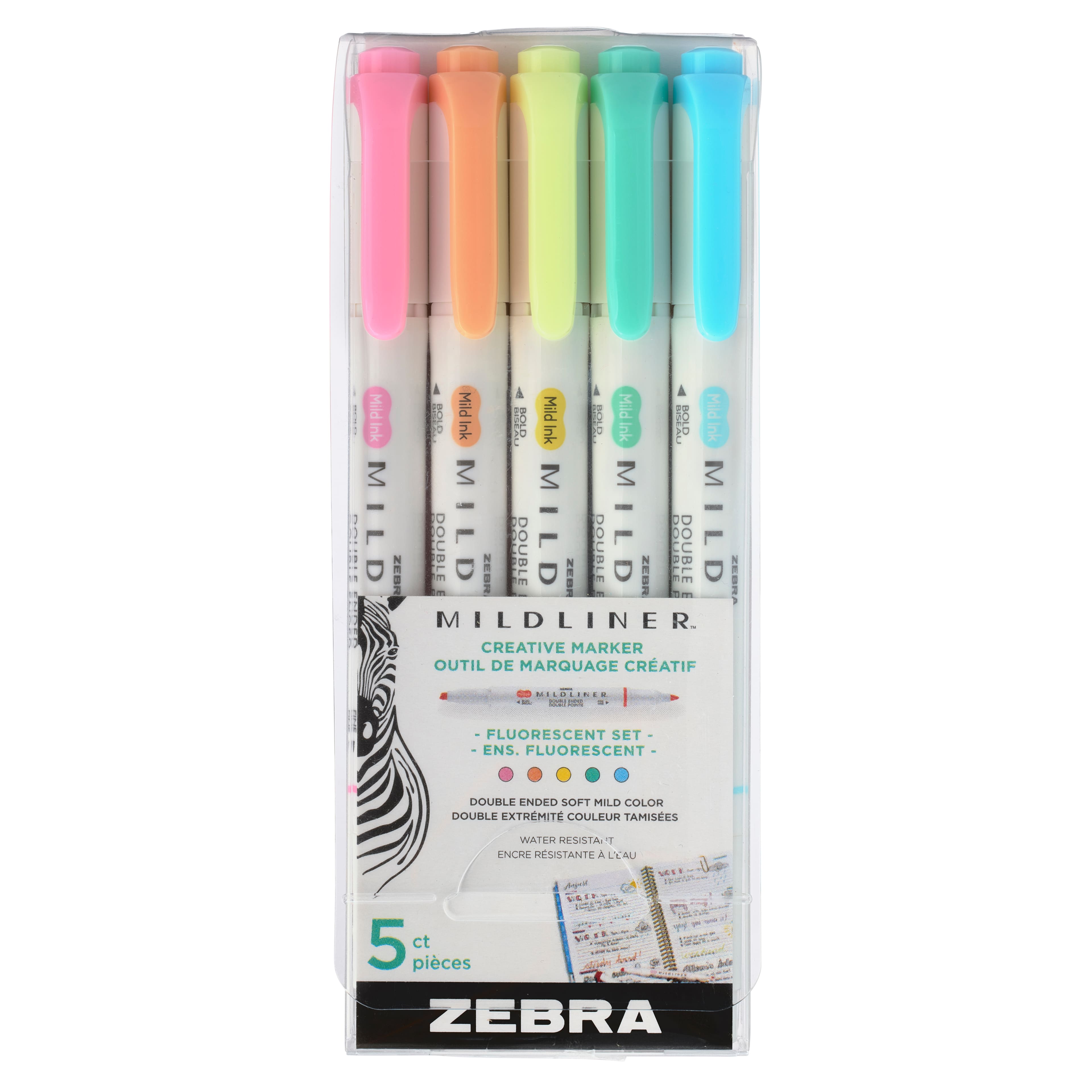 Zebra Mildliner&#x2122; Double Ended Creative Marker Set, Fluorescent 