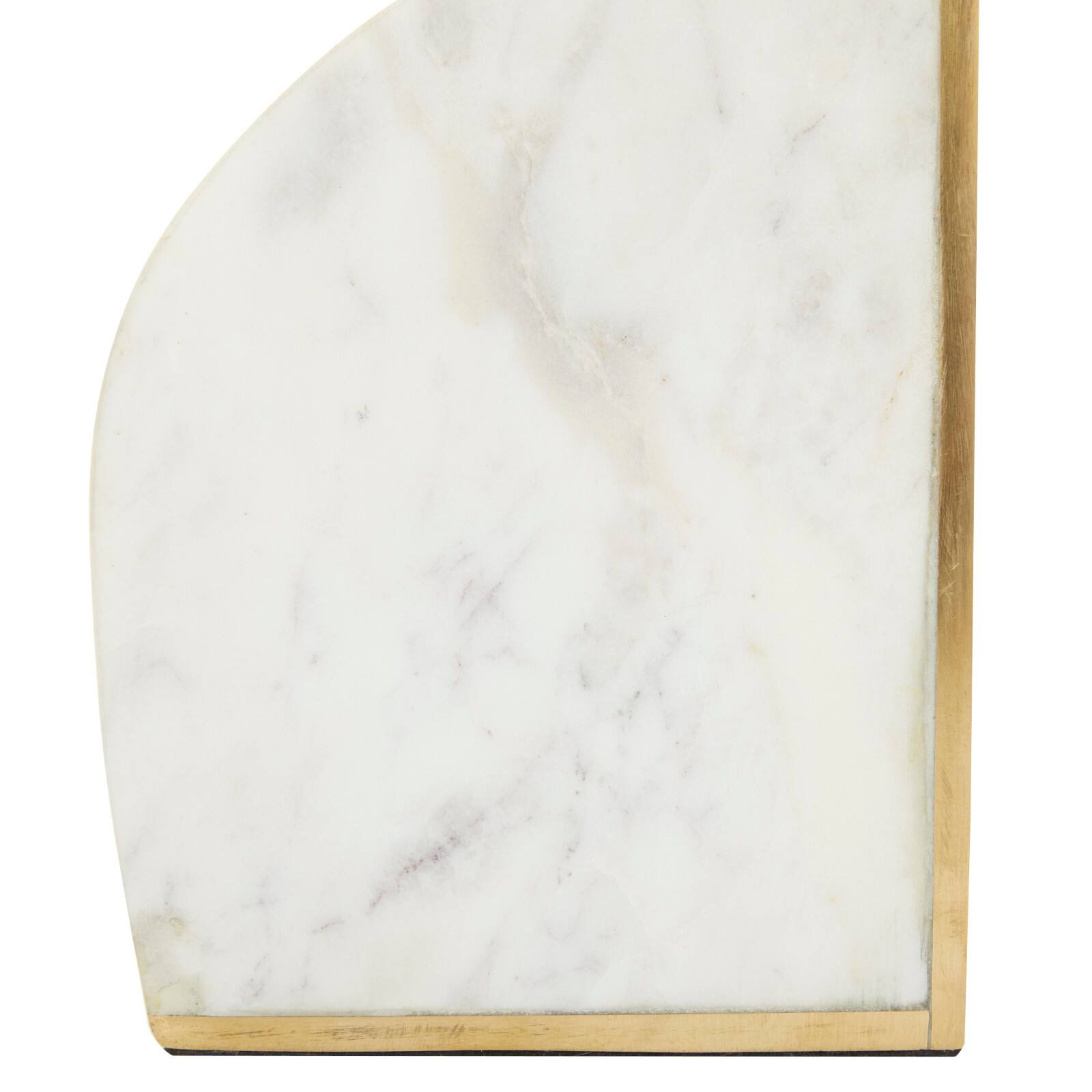 CosmoLiving by Cosmopolitan White Marble Glam Bookends, 6" x 4" x 2"