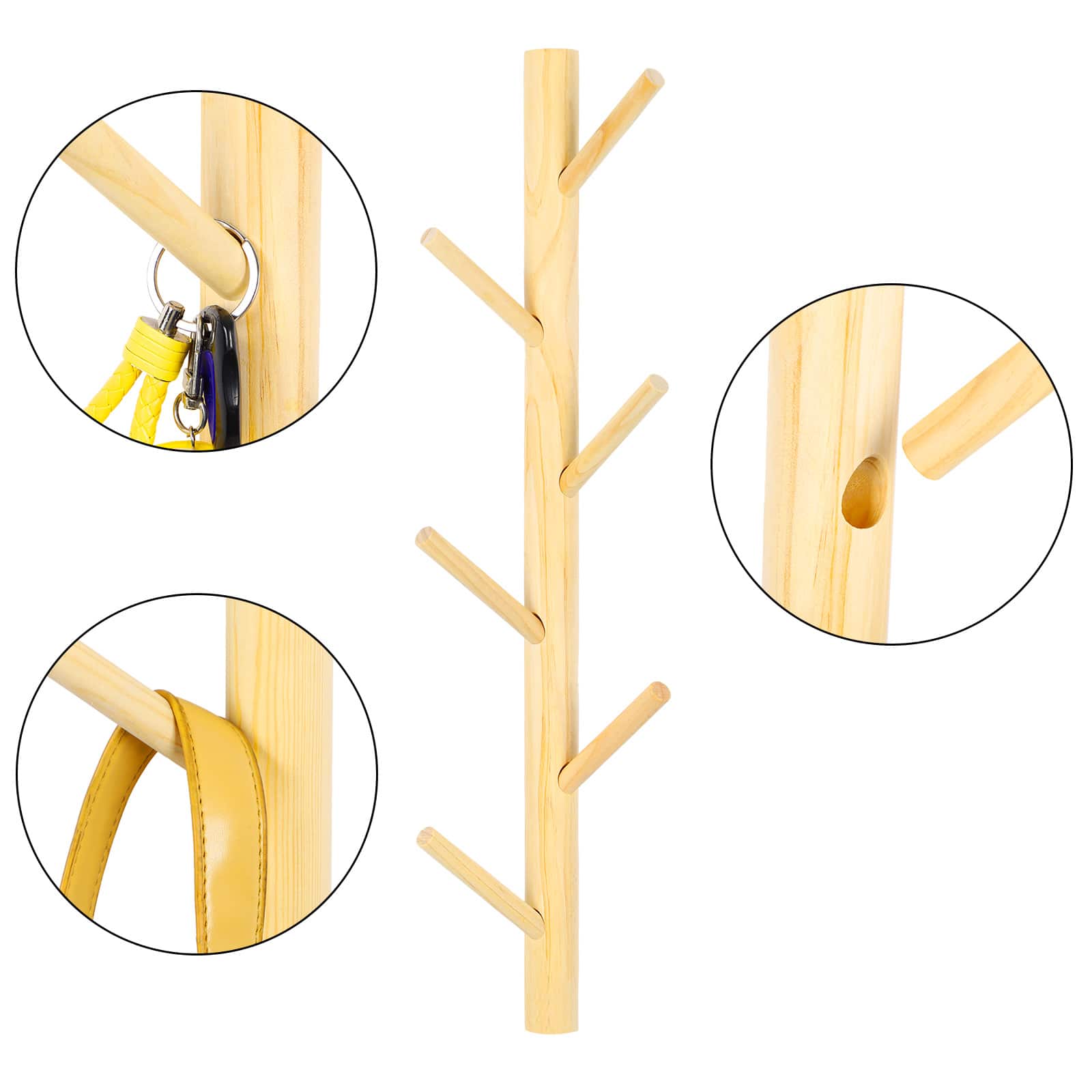 NEX™ 6-Hook Wall Mounted Tree Branch Coat Rack