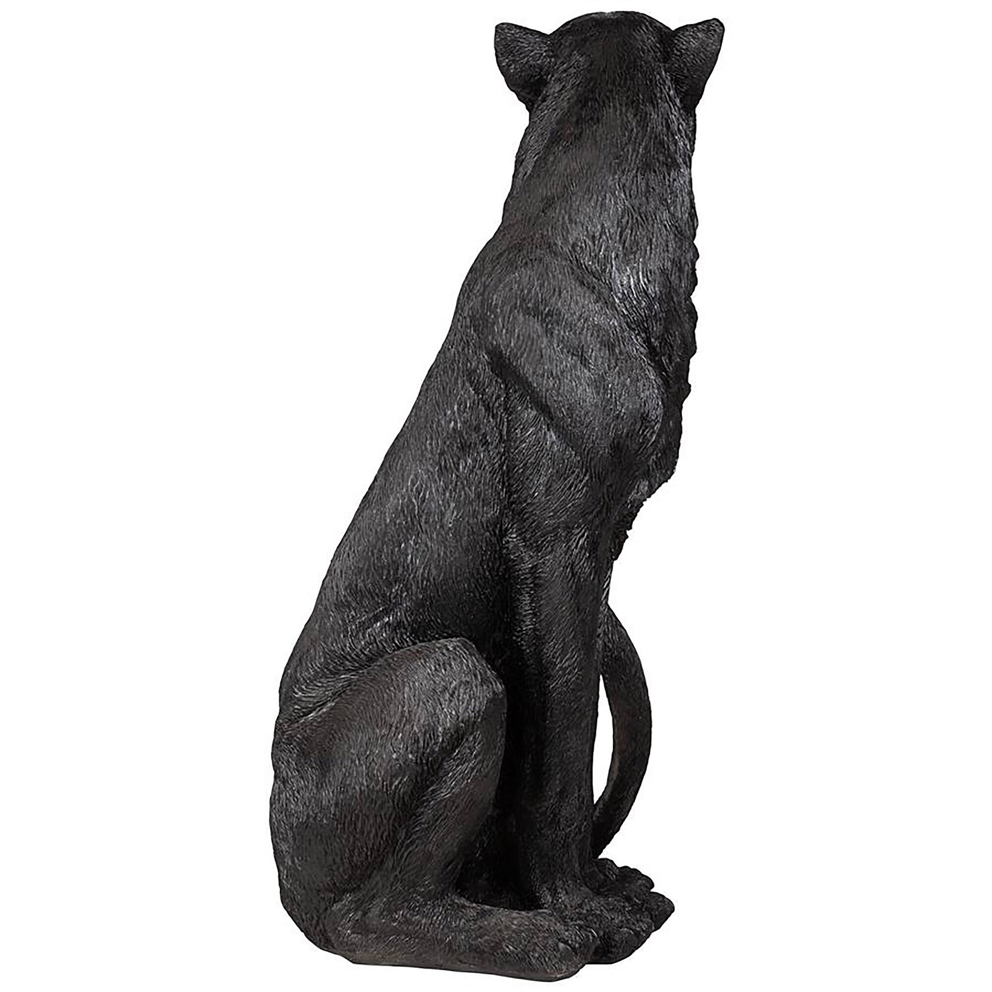 Design Toscano 22.5&#x22; Pensive Panther Black Jaguar Statue