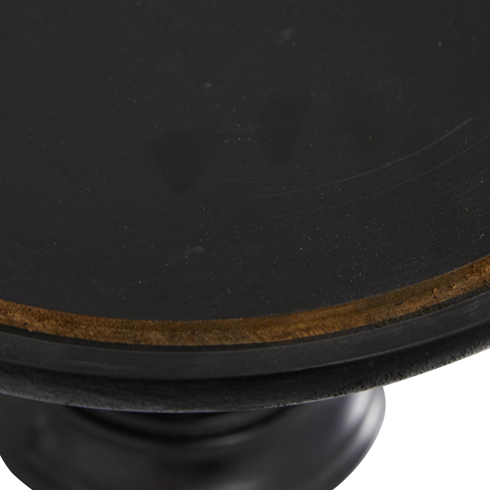 Black Wood and Glass Farmhouse Cake Stand with Cloche, 14&#x22; x 12&#x22; x 12&#x22;