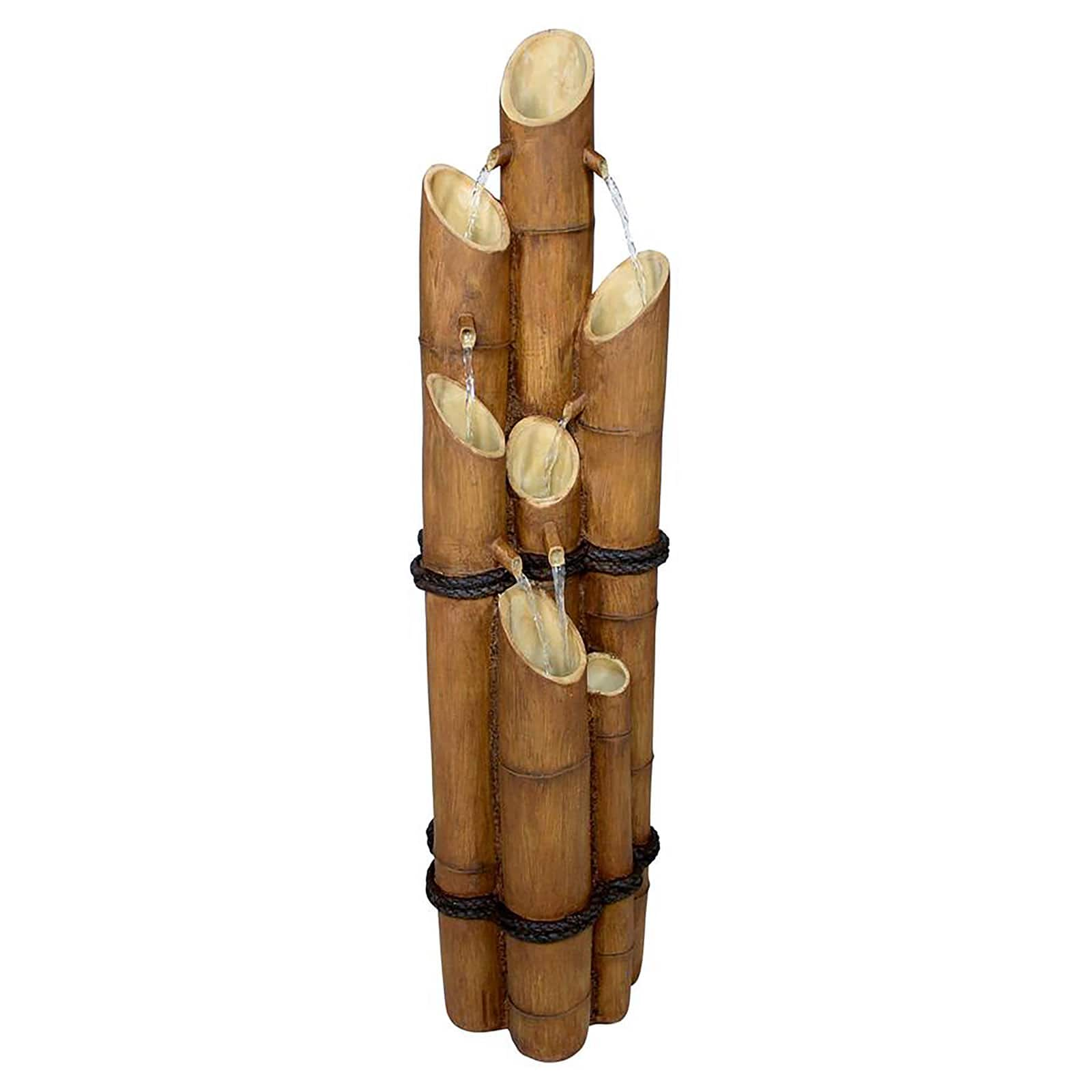 3.8ft. Cascading Bamboo Sculptural Fountain