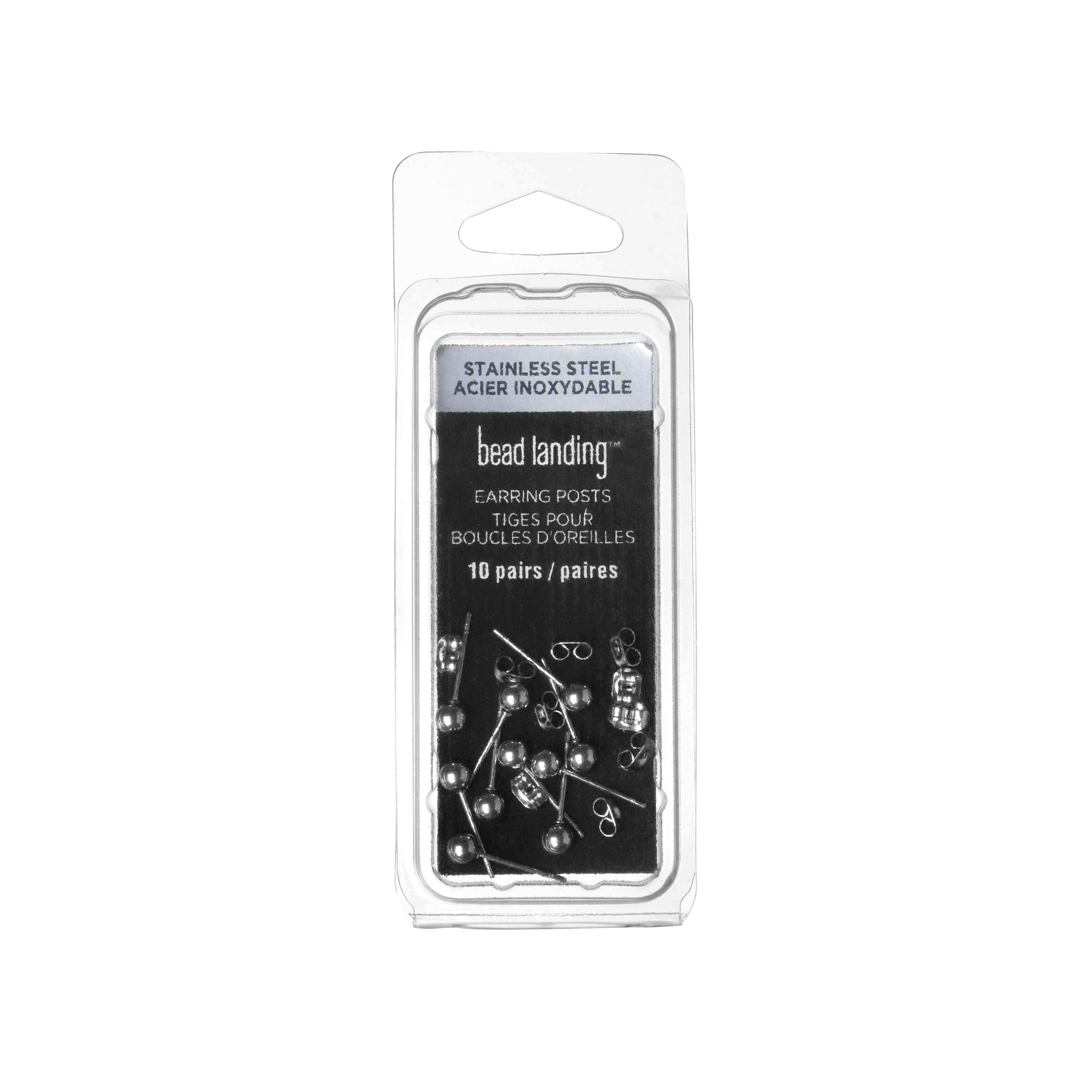 4mm Stainless Steel Ball Earring Posts, 10ct. by Bead Landing&#x2122;