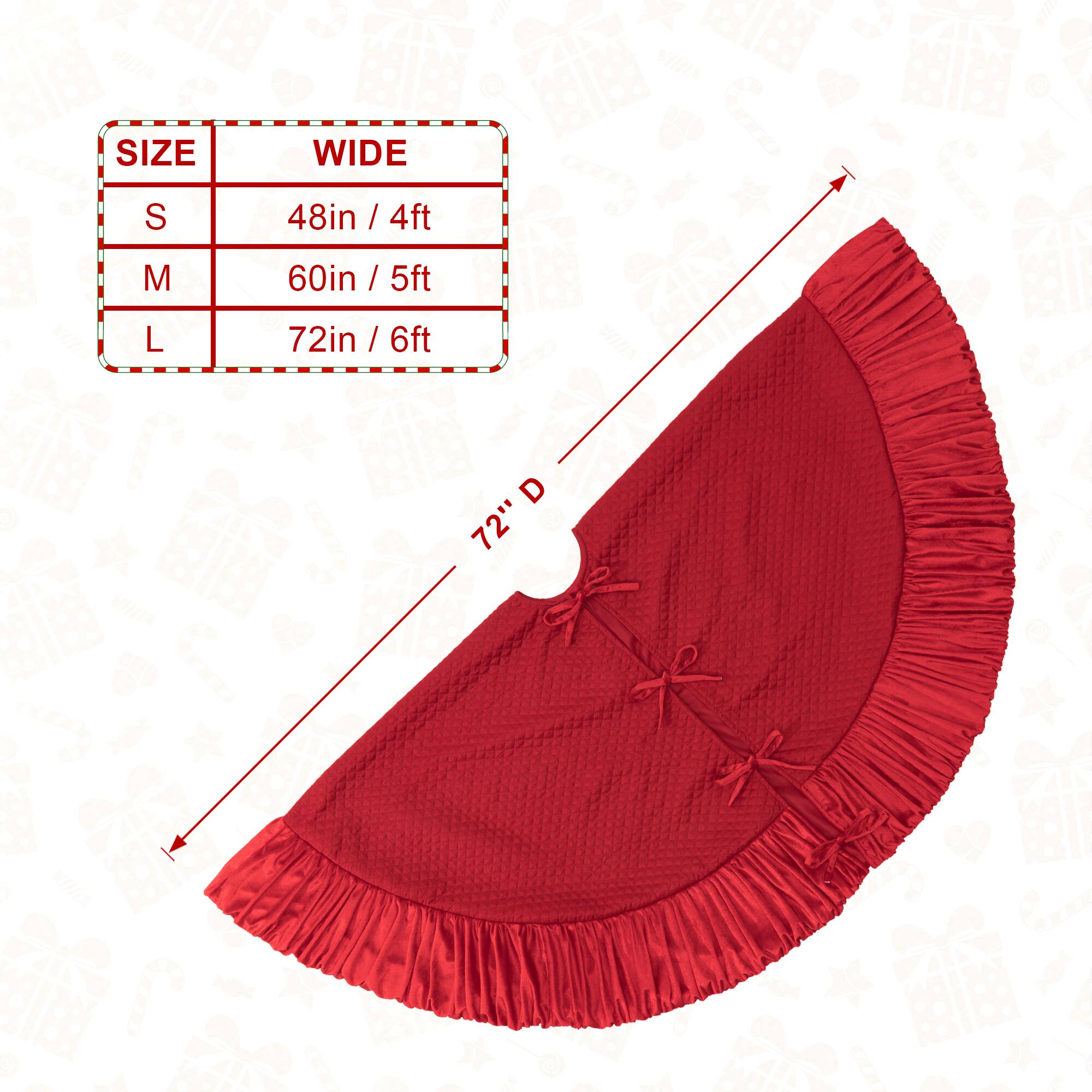 Glitzhome® Deluxe Velvet Ruffled Christmas Tree Skirt