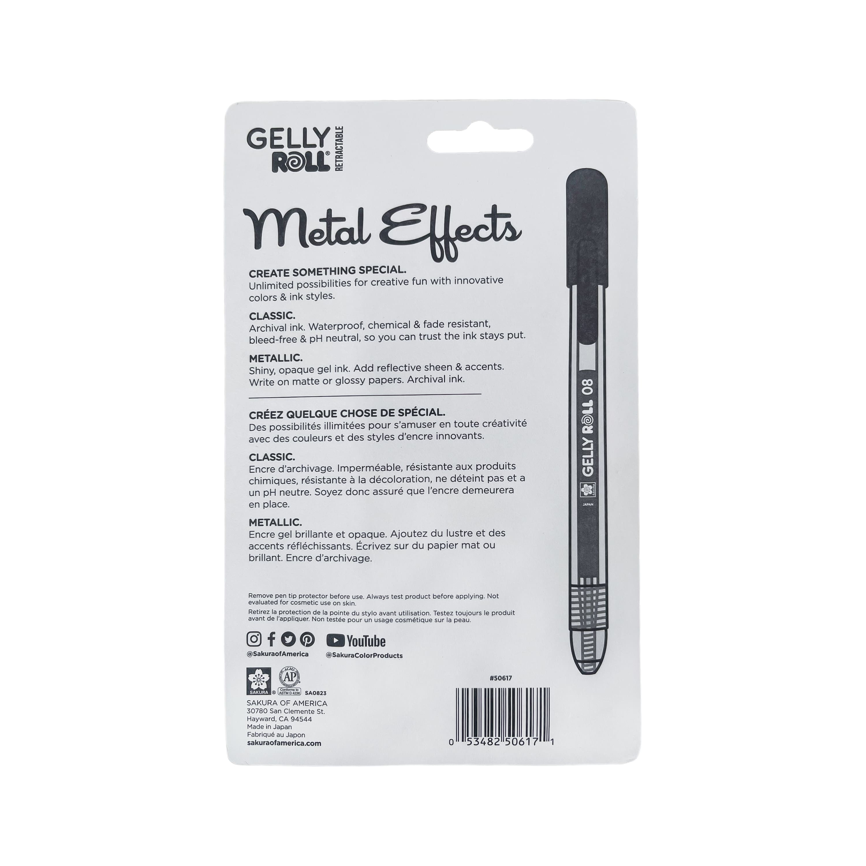 Gelly Roll® Retractable Medium 6 Piece Metal Effects Gel Pen Set