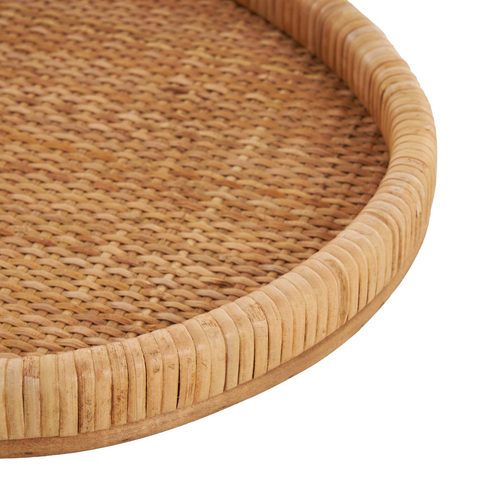 Brown Rattan Handmade Woven Living Room Décor Tray Set