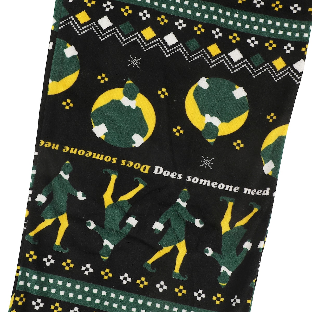 Elf™ Buddy Silhouette Black Adult Fleece Pajama Sleep Pants