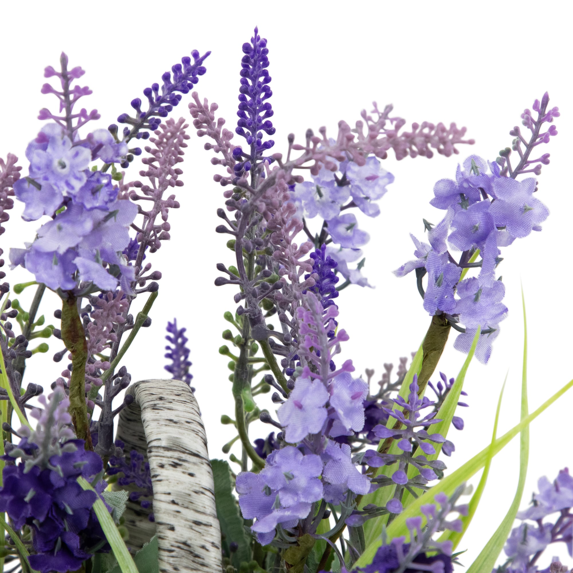 12" Lavender Bouquet in Flower Spring Basket with Handle