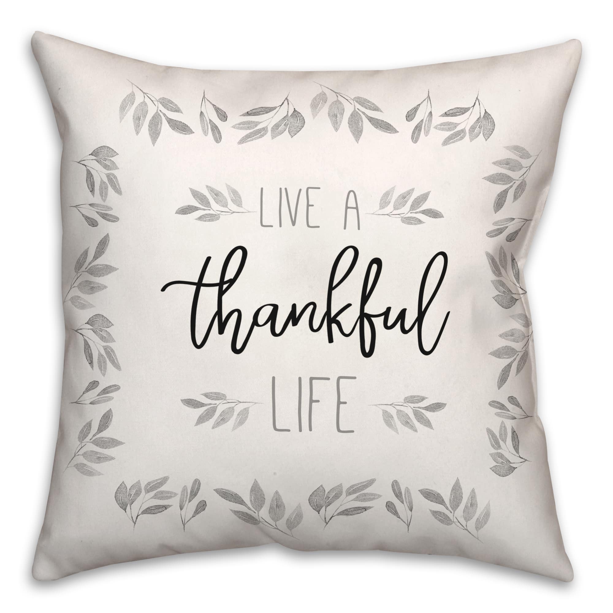 Off-White Live A Thankful Life Throw Pillow By Designs Direct | Michaels®