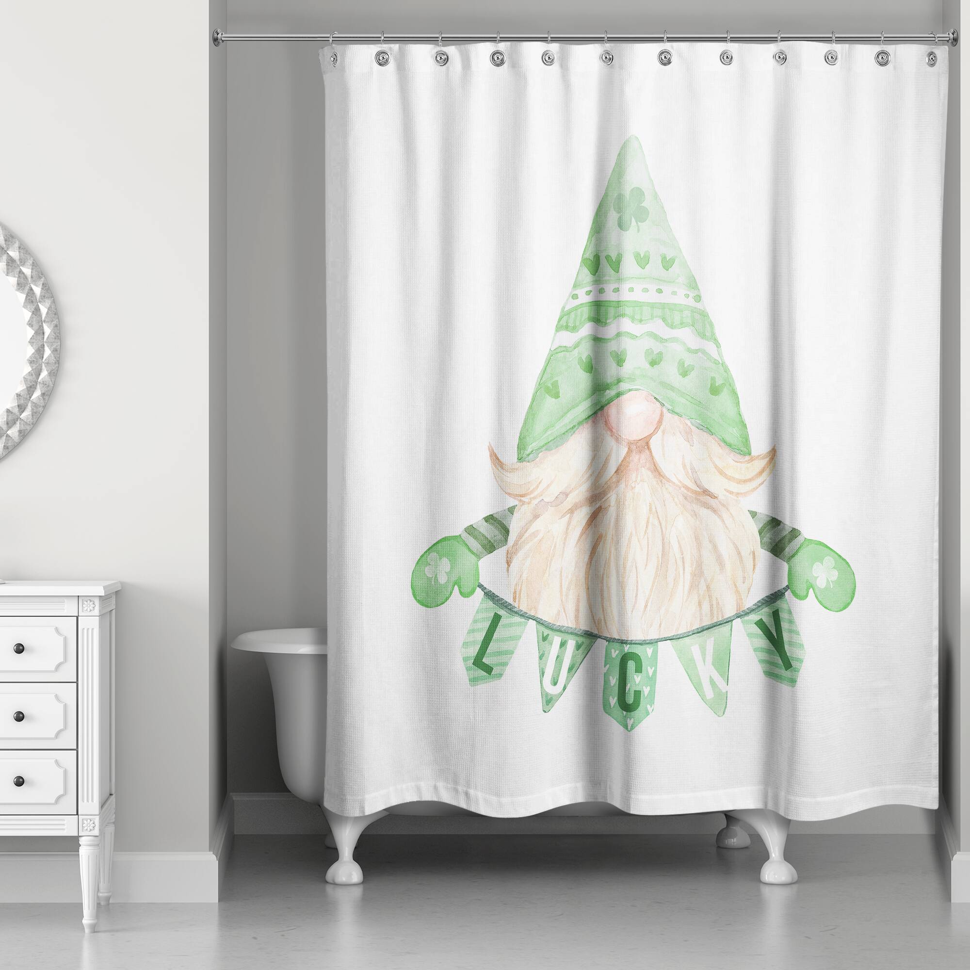 Lucky Leprechaun Banner Shower Curtain 71" x 74" Shower Curtain