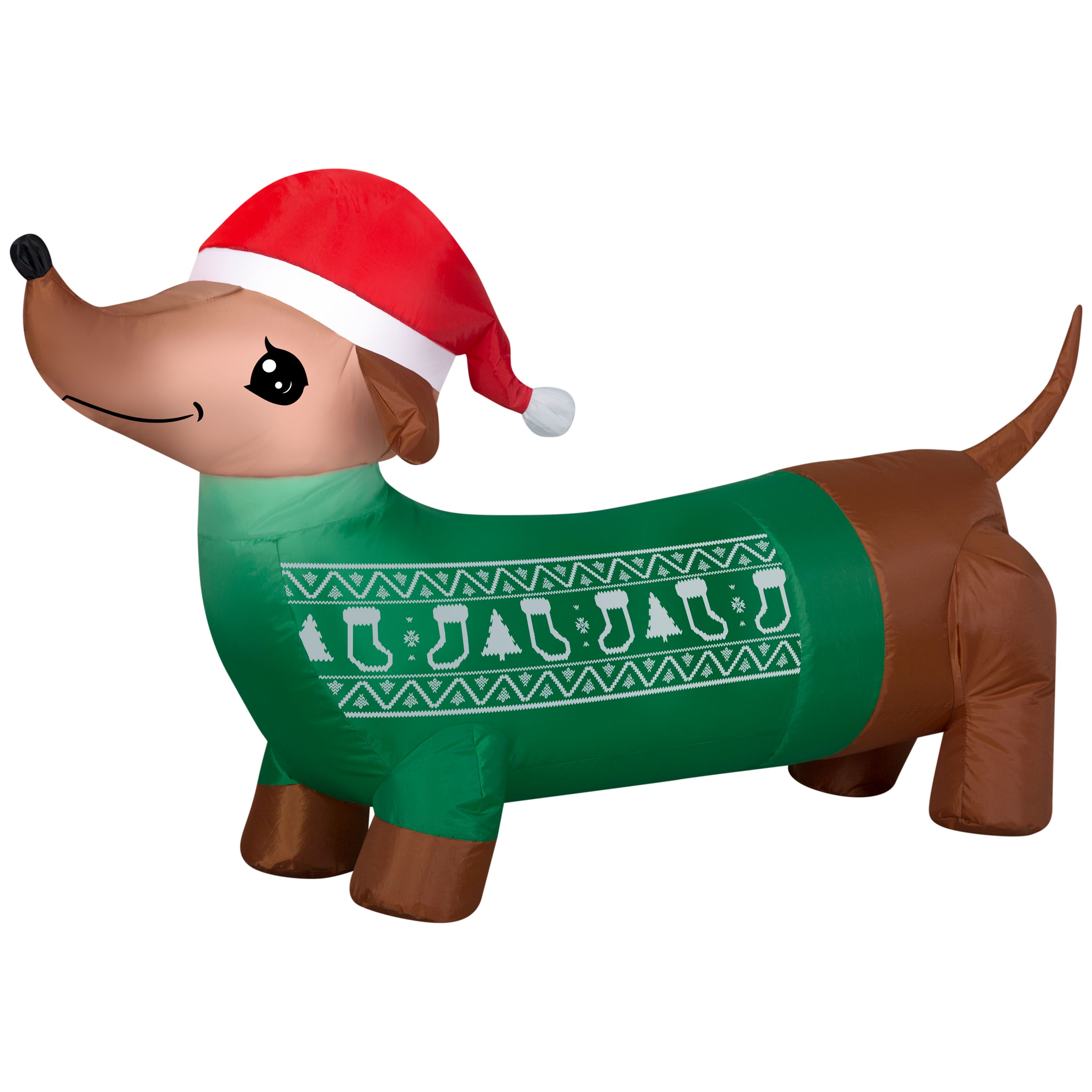 4ft. Airblown&#xAE; Inflatable Christmas Dachshund with Green Sweater